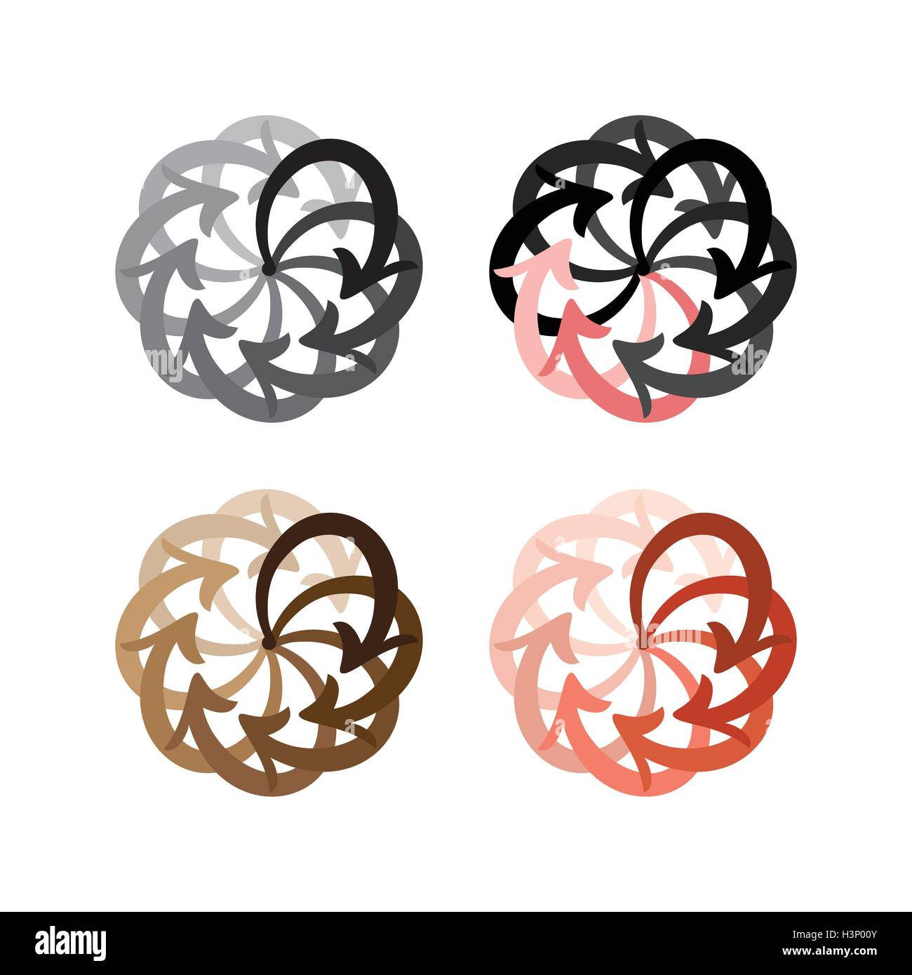 Vector set colorful arrows circle diagram on white background Stock ...