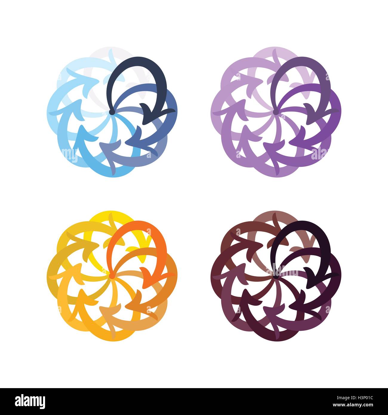 Vector set colorful arrows circle diagram on white background Stock ...