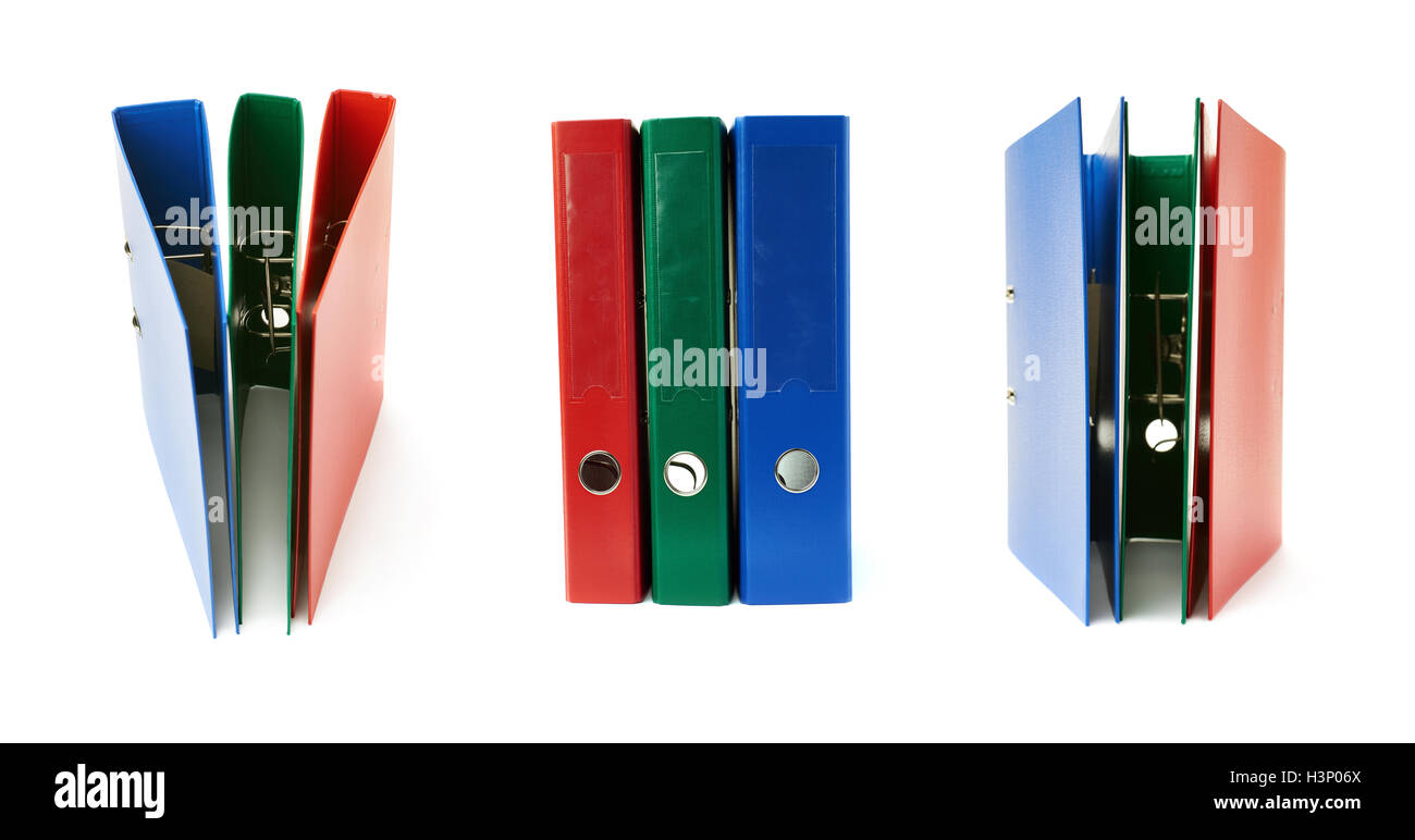 Office folders isolated over the white background Stock Photo - Alamy