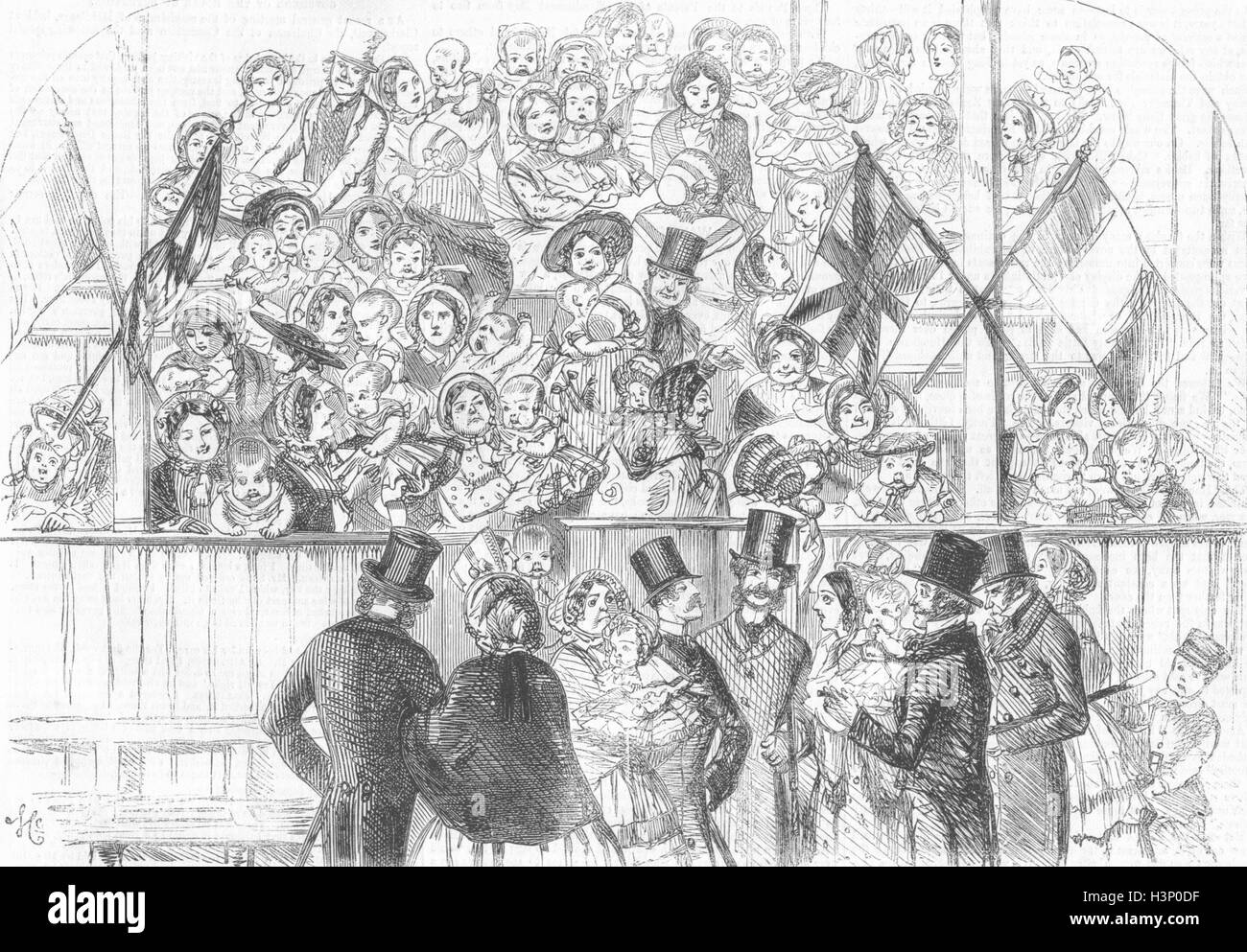 LONDON Baby show, zoo 1855. Illustrated Times Stock Photo