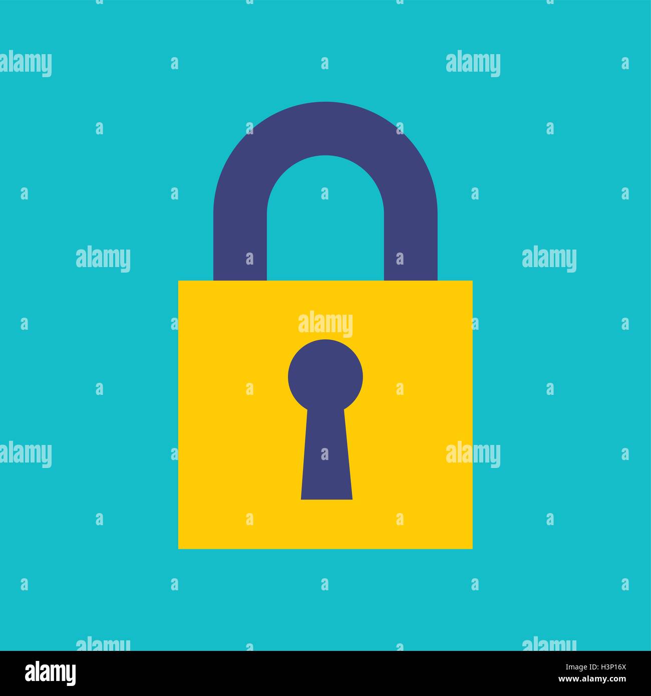 security padlock flat icon Stock Vector Image & Art - Alamy