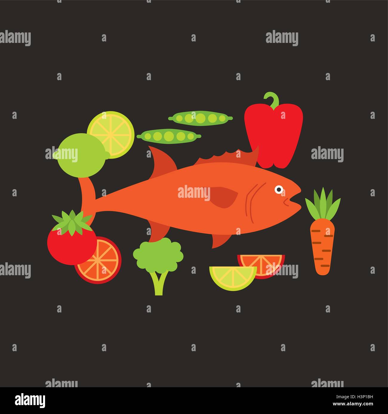 delicious sea food fish restaurant Stock Vector Image & Art - Alamy