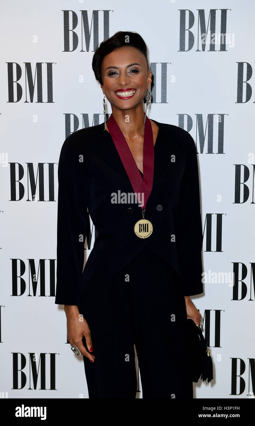 Sallay Garnett attending the BMI London Awards at the Dorchester Hotel, London. PRESS ASSOCIATION Photo. Picture date: Monday 10th October, 2016. Photo credit should read: Ian West/PA Wire. Stock Photo
