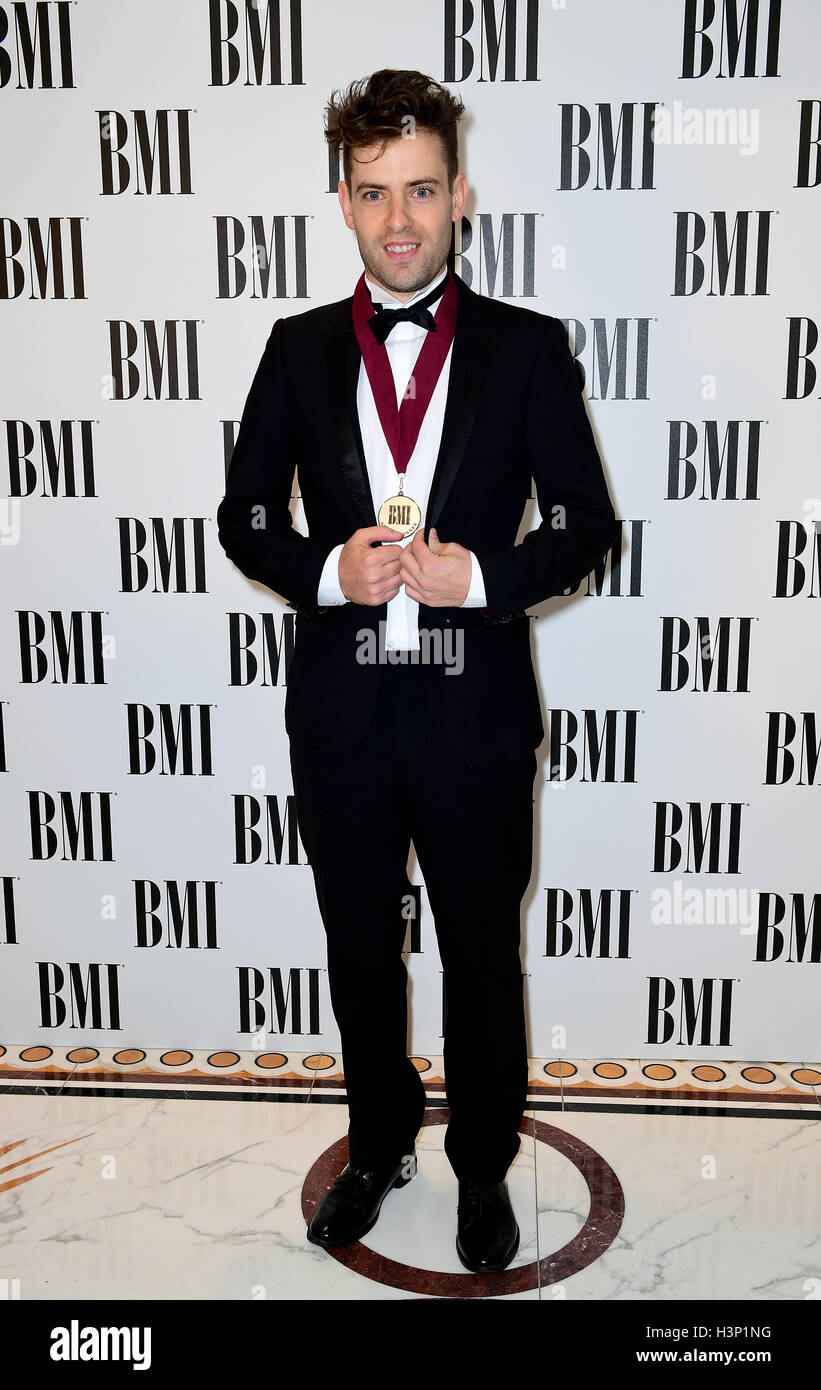 Liam O'Donnell attending the BMI London Awards at the Dorchester Hotel, London. Stock Photo