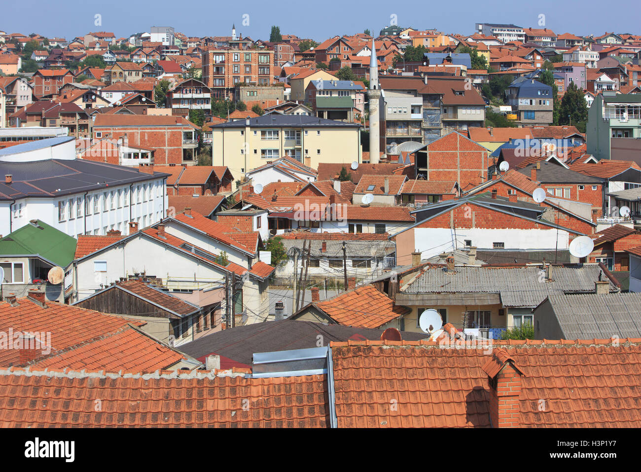 Panoramic view of the city center of Pristina, Kosovo Stock Photo Alamy