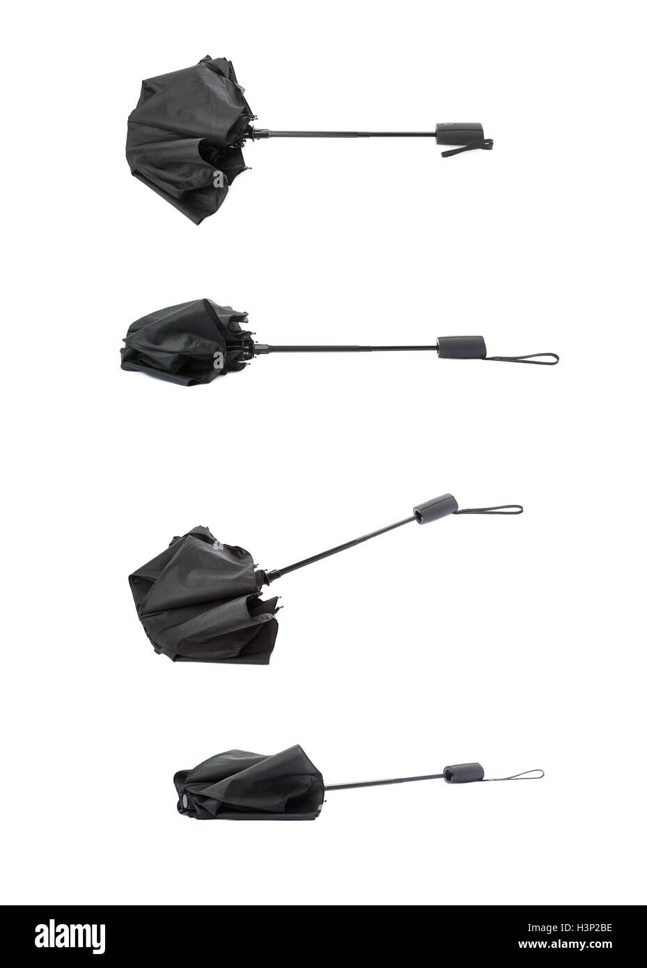 Set of Black umbrella isolated over the white background Stock Photo ...
