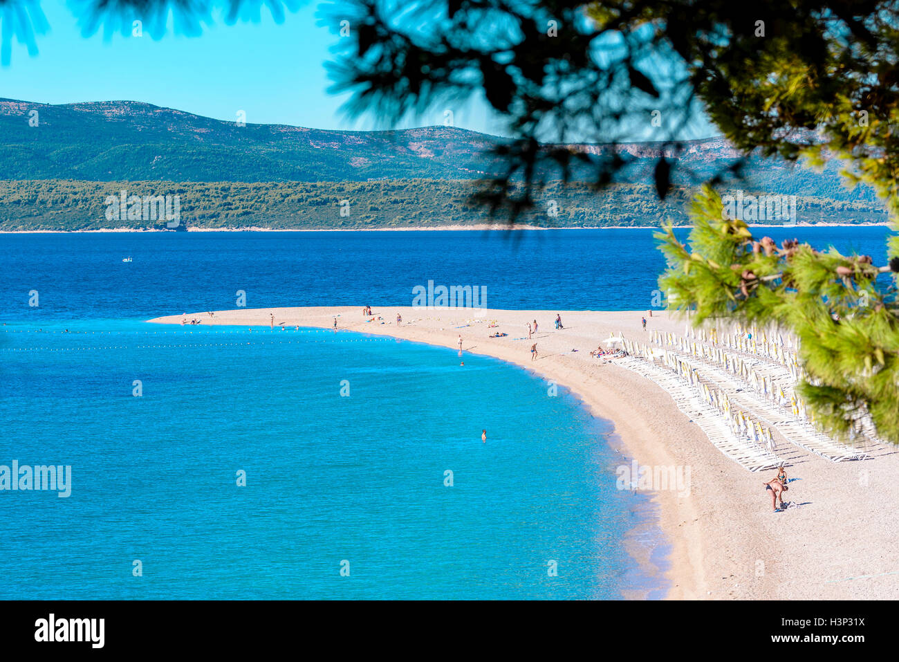 Zlatni rat beach, Bol, Island of Brac, Croatia Stock Photo - Alamy