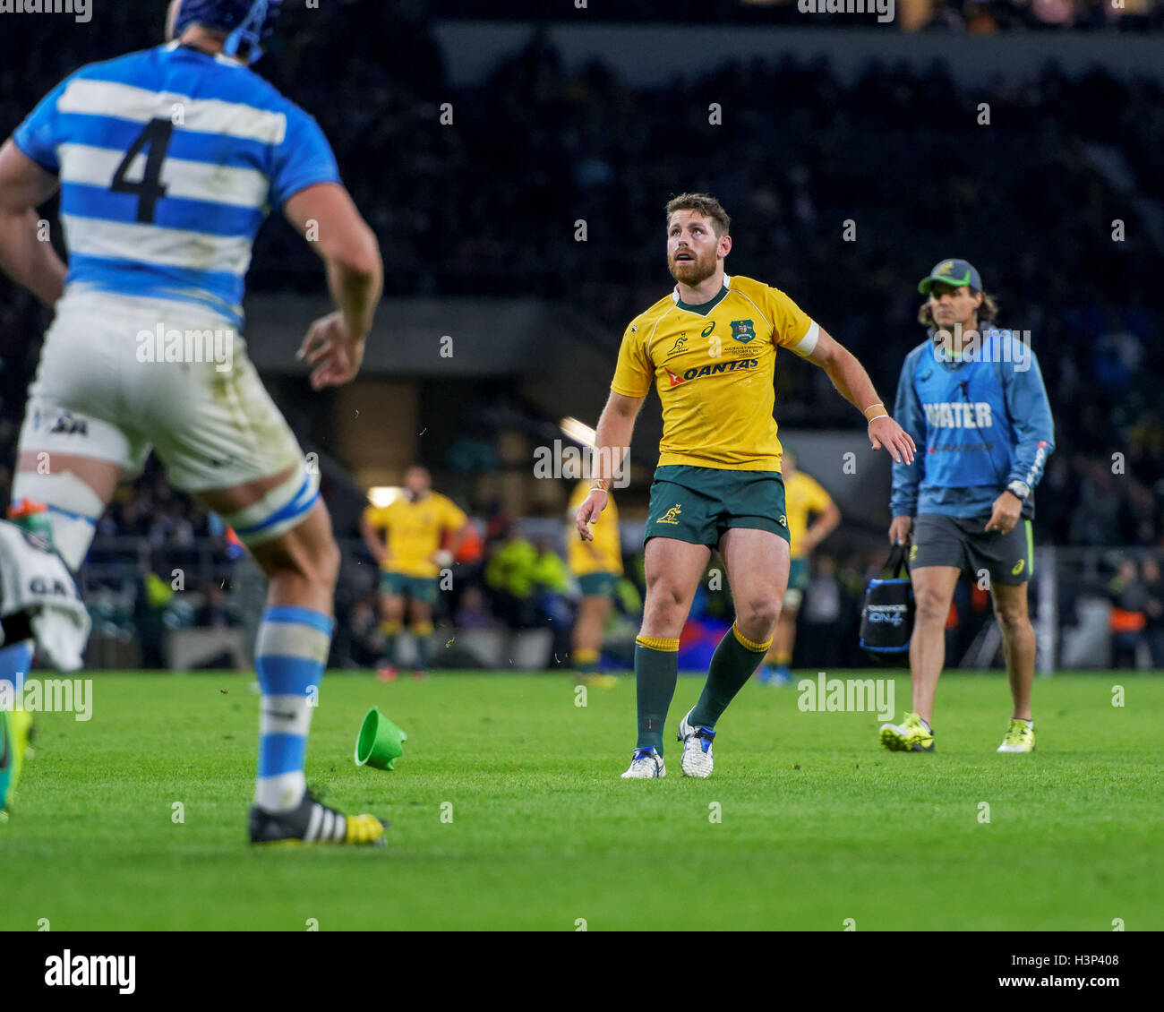 Bernard Foley converts Samu Kerevii's (13) try during the rugby union ...
