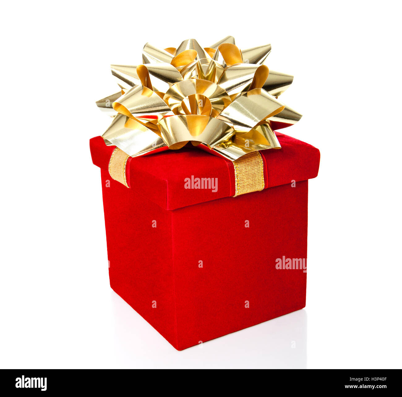 Gift Box on White Background and Copy Space Stock Photo - Alamy