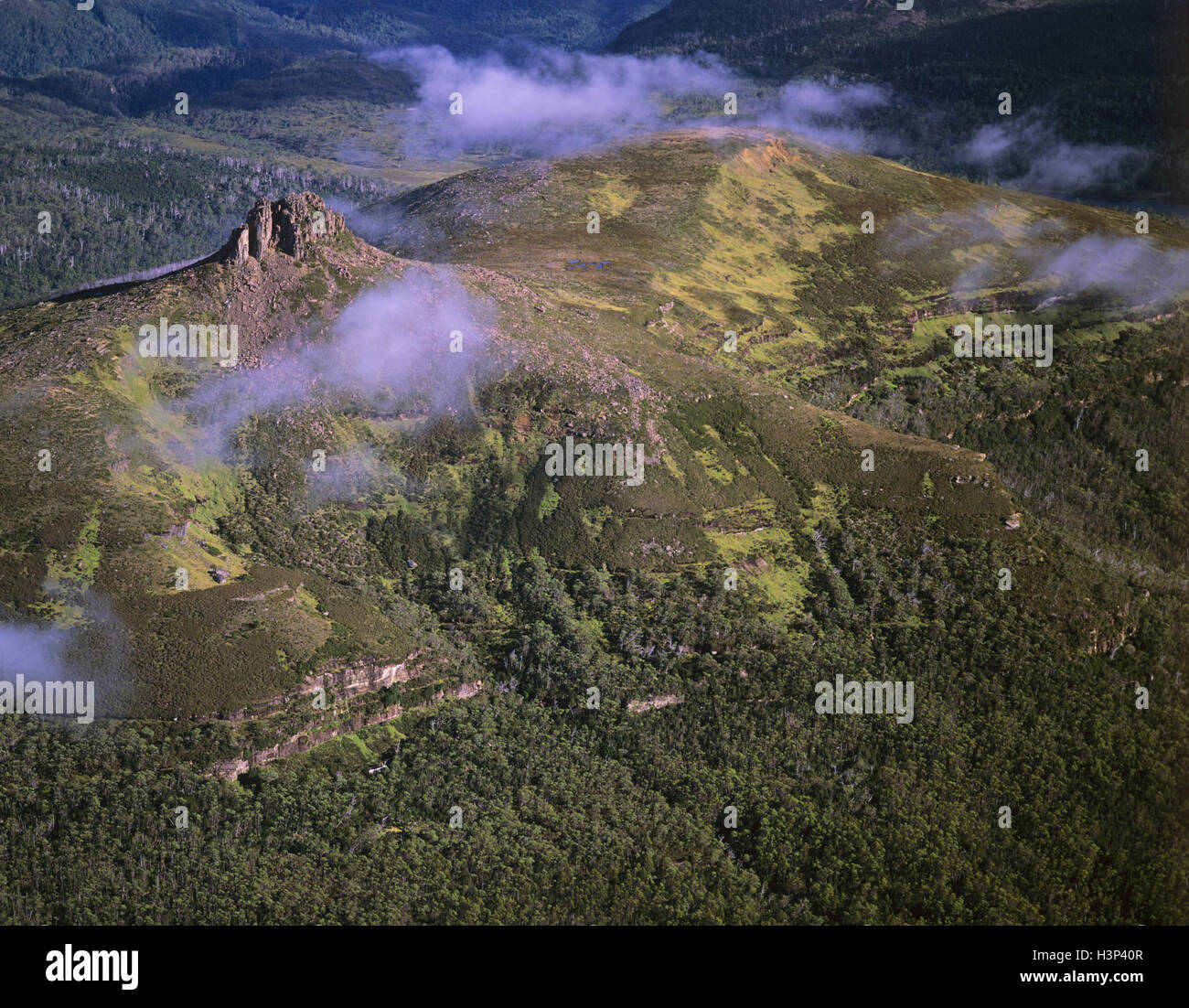 Mount Pelion East, 1461 m, a dolerite spire formed by glacial erosion, Stock Photo