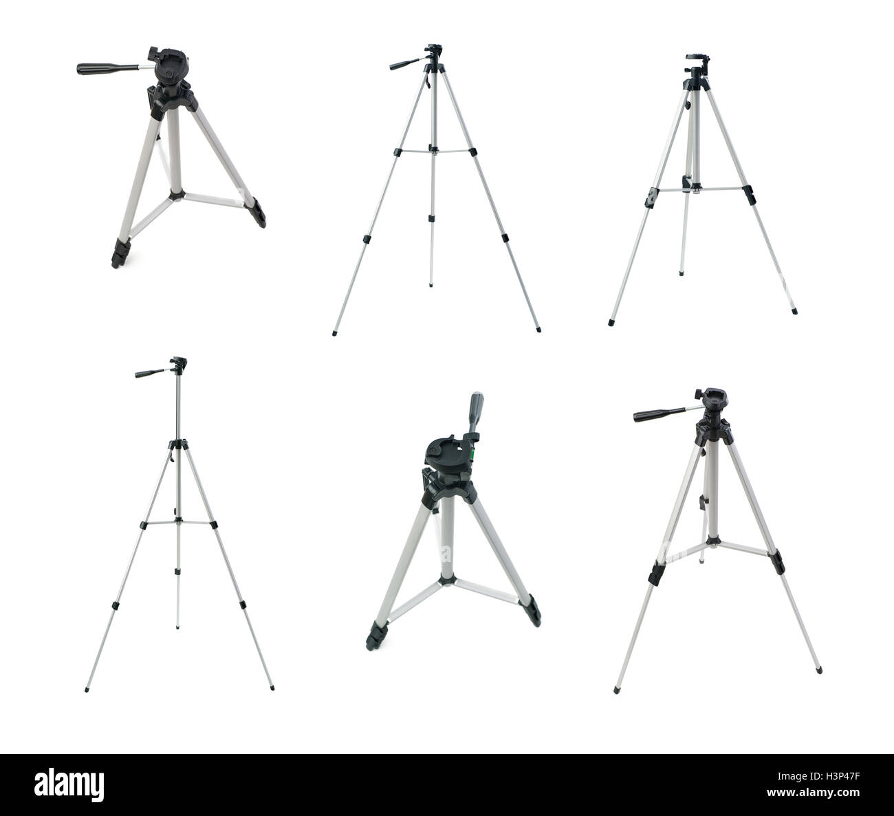 Set of Camera tripod over isolated white background Stock Photo - Alamy