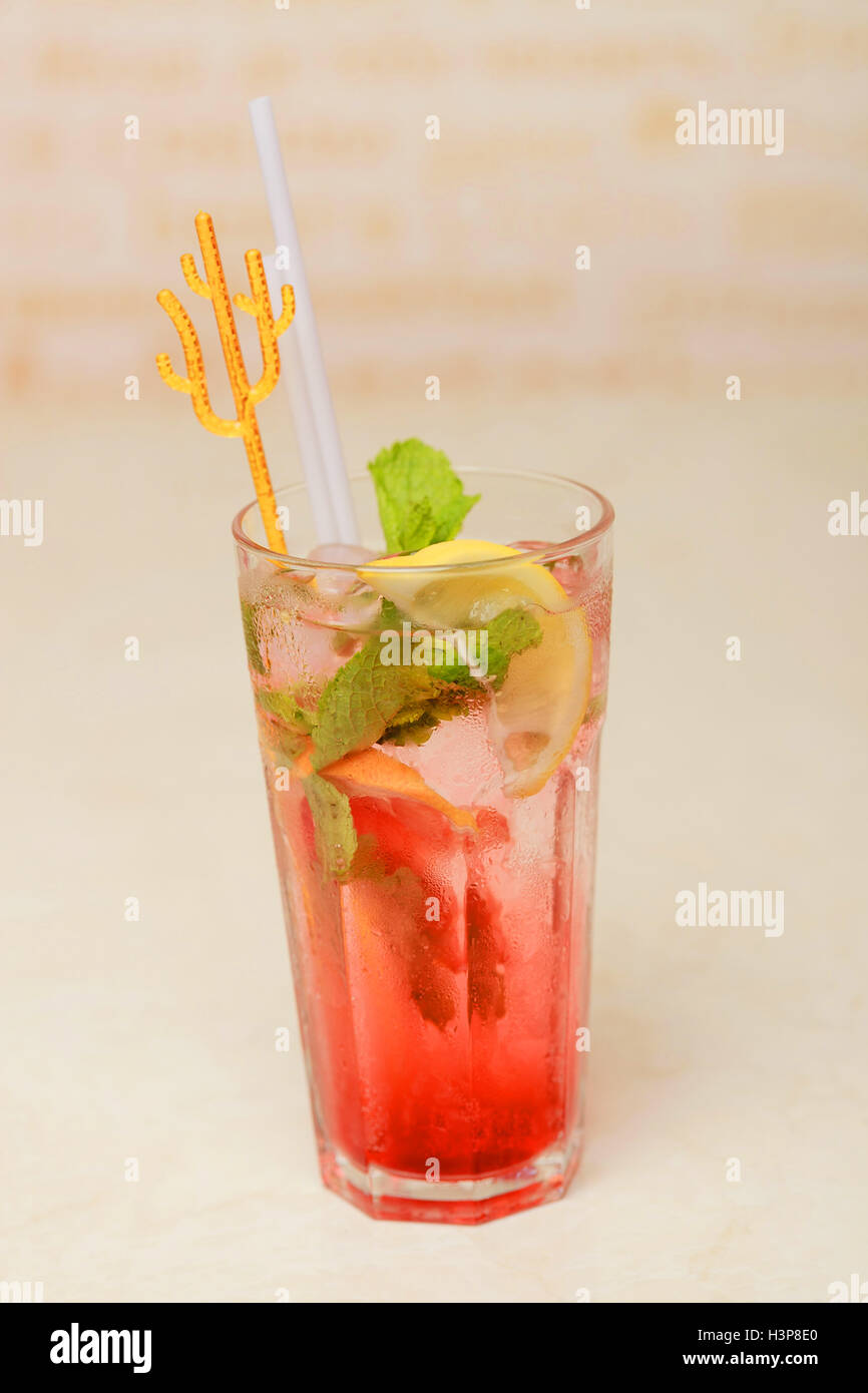 Cold cocktail on table Stock Photo Alamy