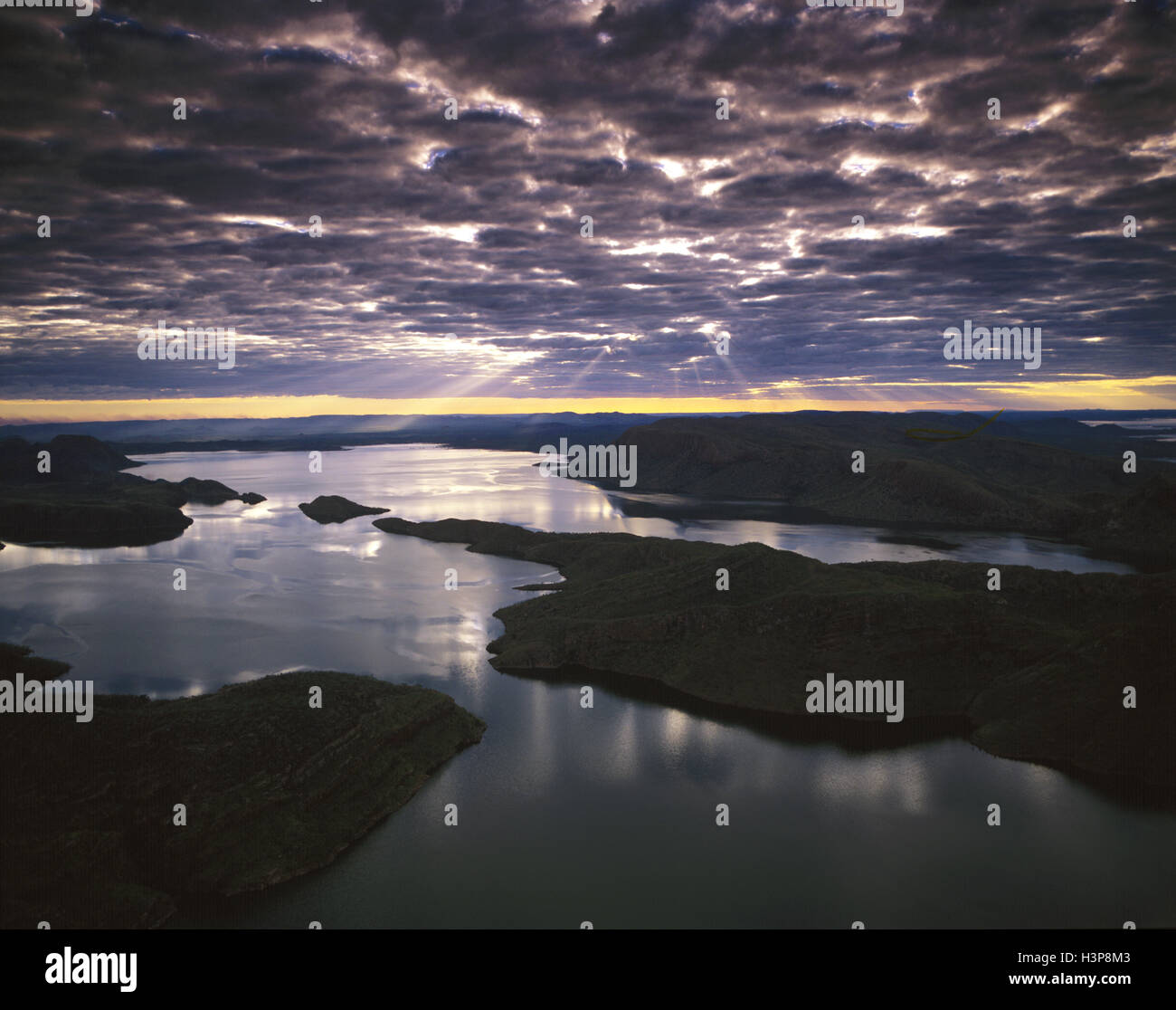 Dusk over Lake Argyle Stock Photo