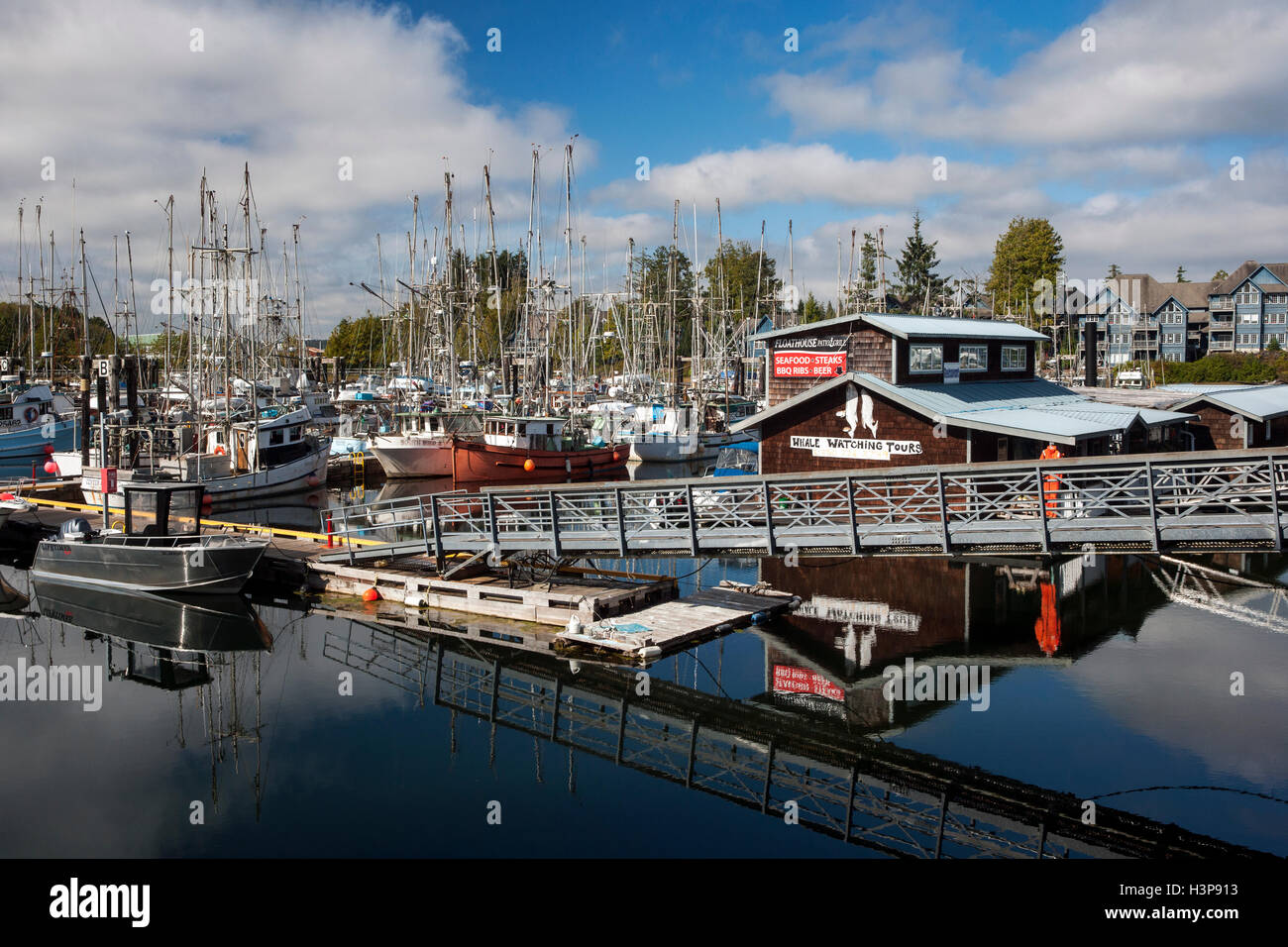 Ucluelet Harbour - Ucluelet, Vancouver Island, British Columbia, Canada Stock Photo