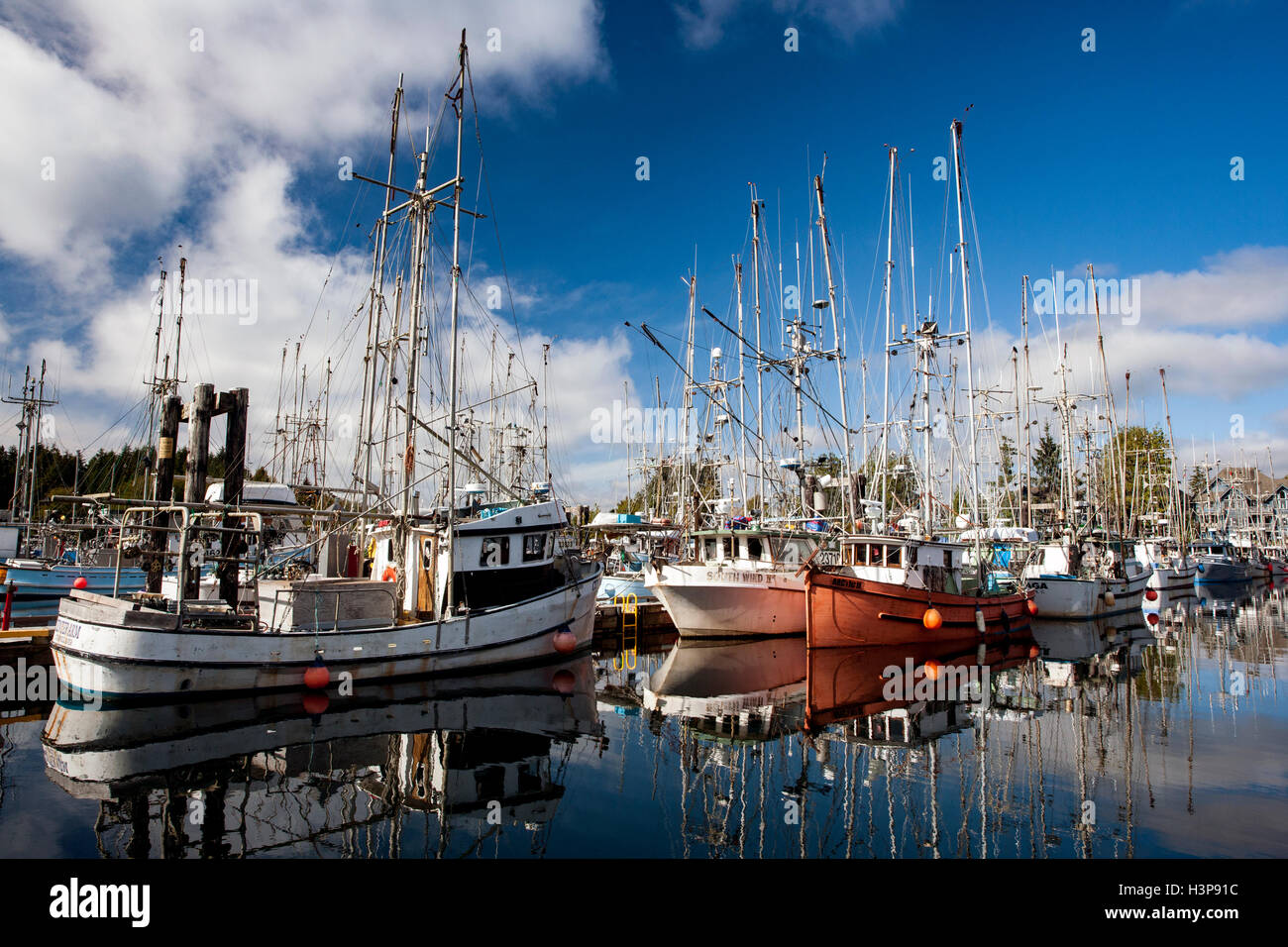 Ucluelet Harbour - Ucluelet, Vancouver Island, British Columbia, Canada Stock Photo