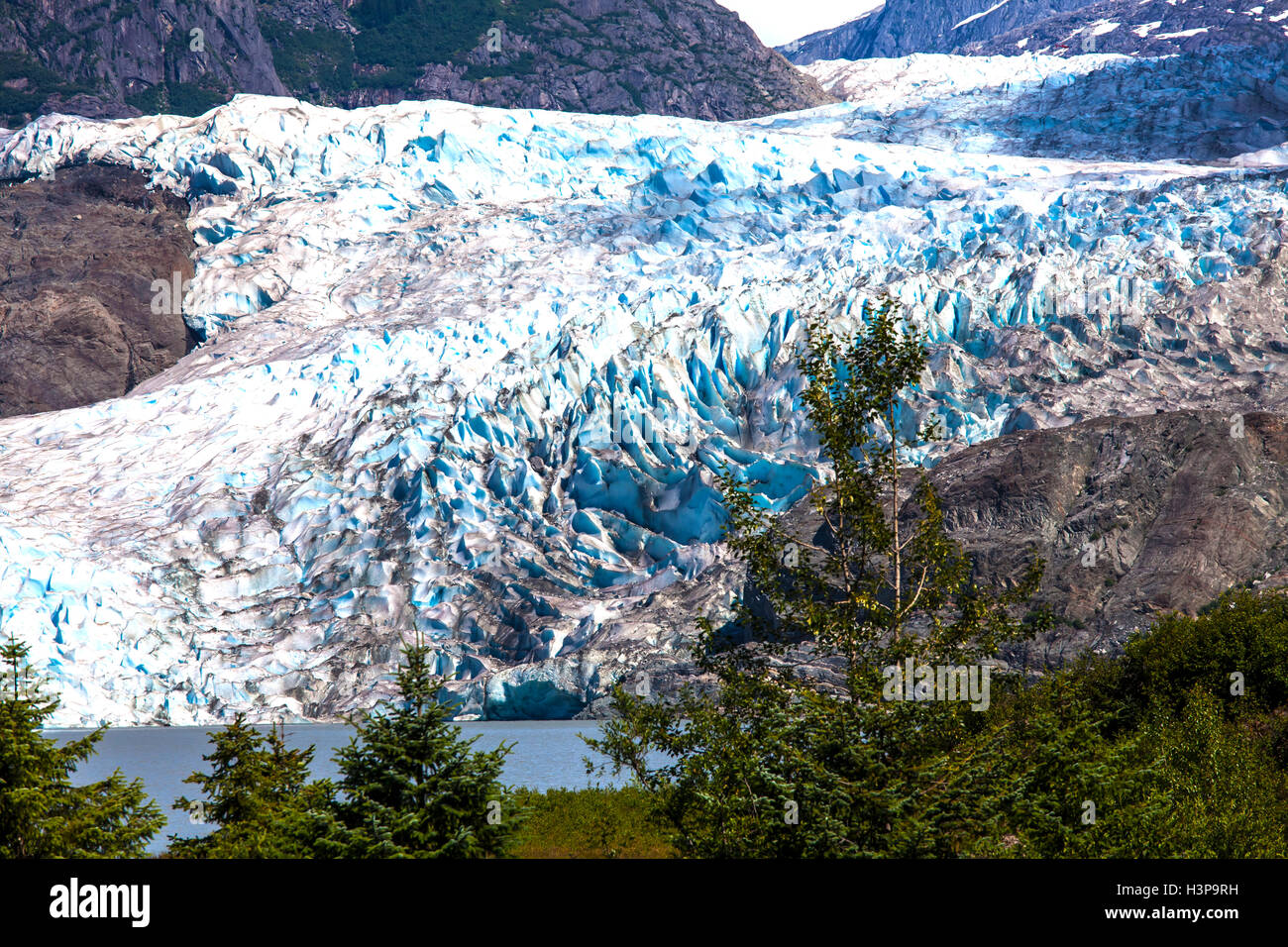 Mendenhall Glacier near Juneau capital of Alaska Stock Photo