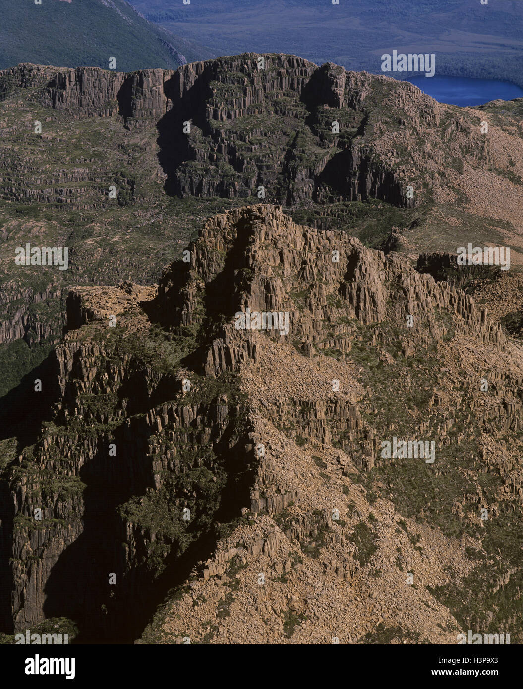 Boulder-strewn slopes of Mount Anne, 1423 m, Stock Photo