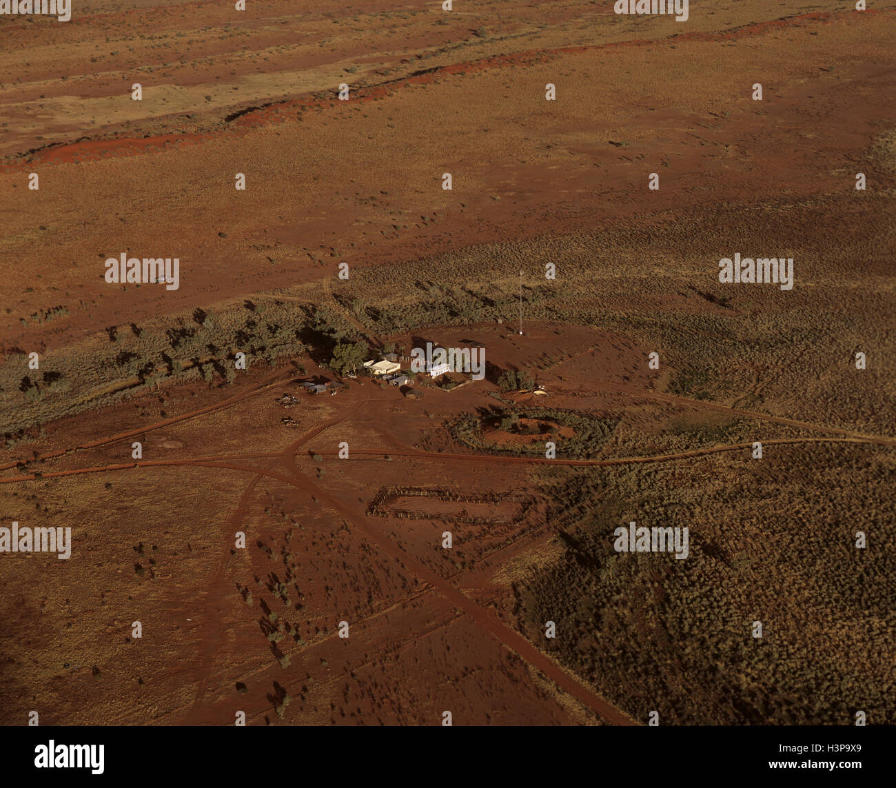 An outback station from the air Stock Photo - Alamy