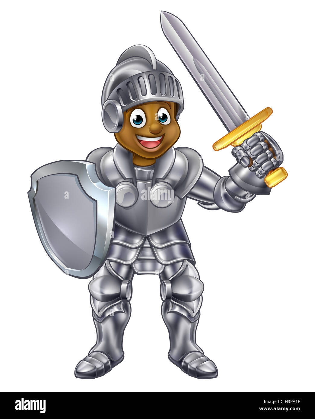 Cartoon man in armour Cut Out Stock Images & Pictures - Alamy