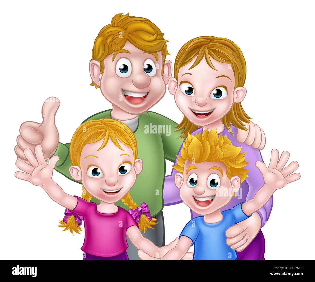 Family scene of kids and parents Stock Photo