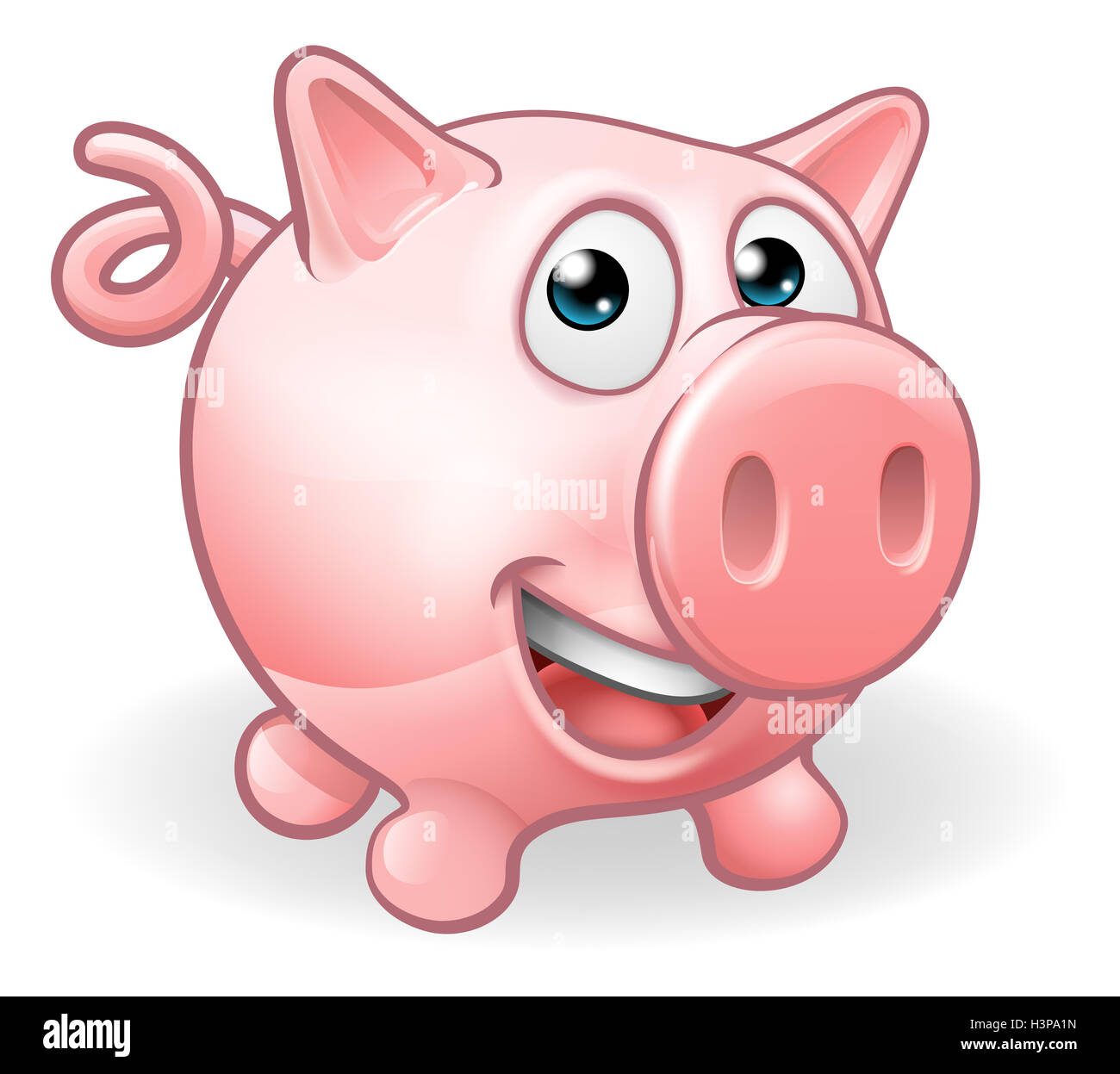 A cartoon cute pig farm animal character Stock Photo
