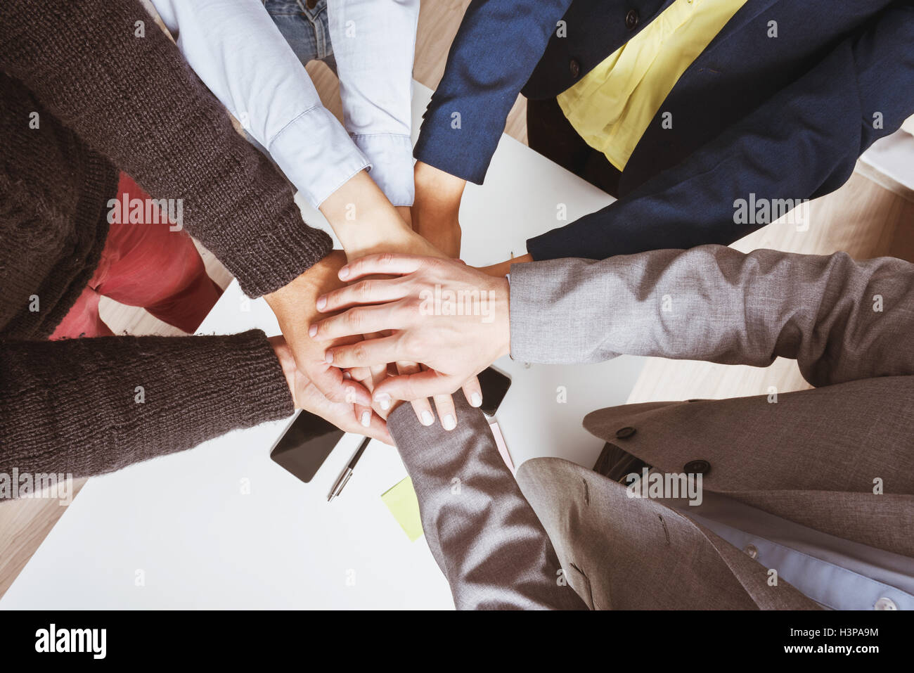 Team work hands togetherness concept Stock Photo