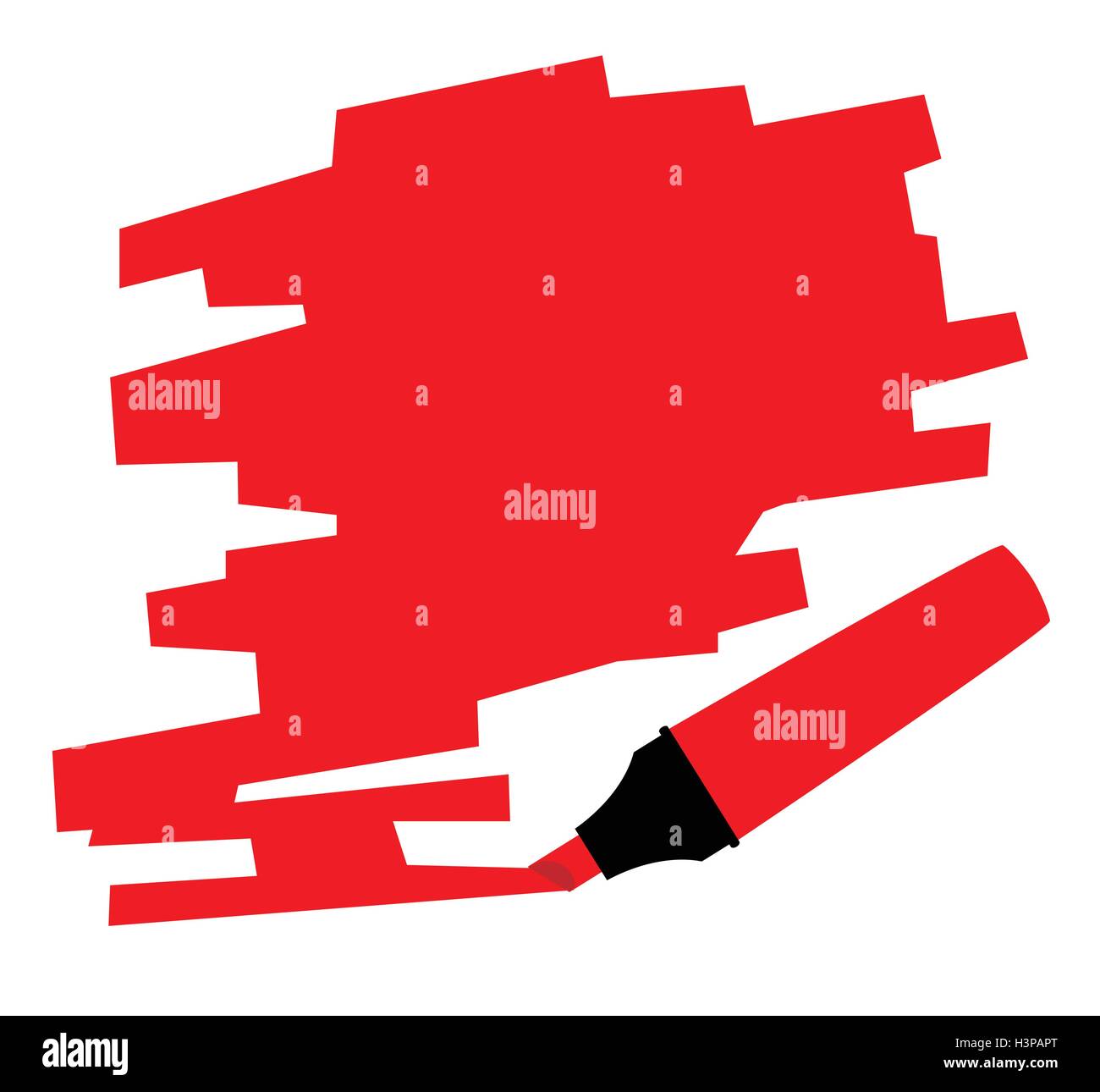 A red copy space marked out by a red highlighter pen Stock Vector Image