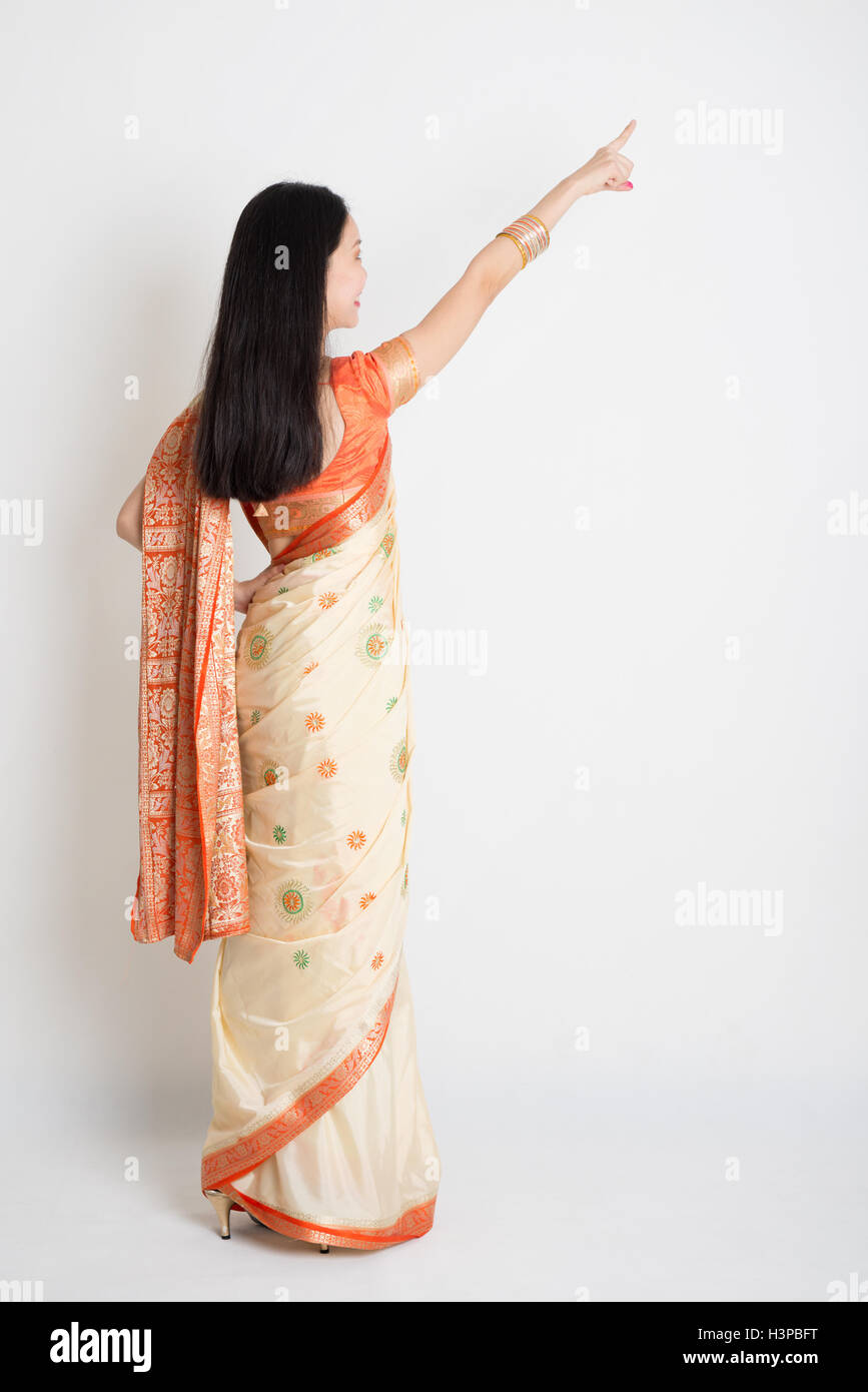 Young indian woman sari rear view hi-res stock photography and images -  Alamy