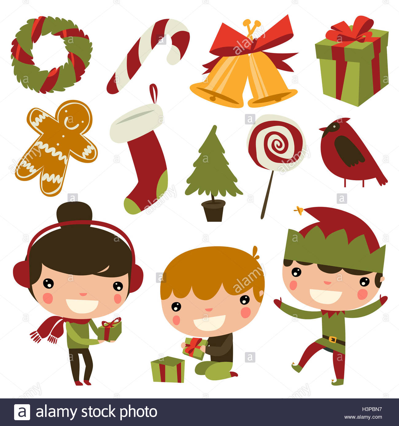 christmas kids with presents Stock Image