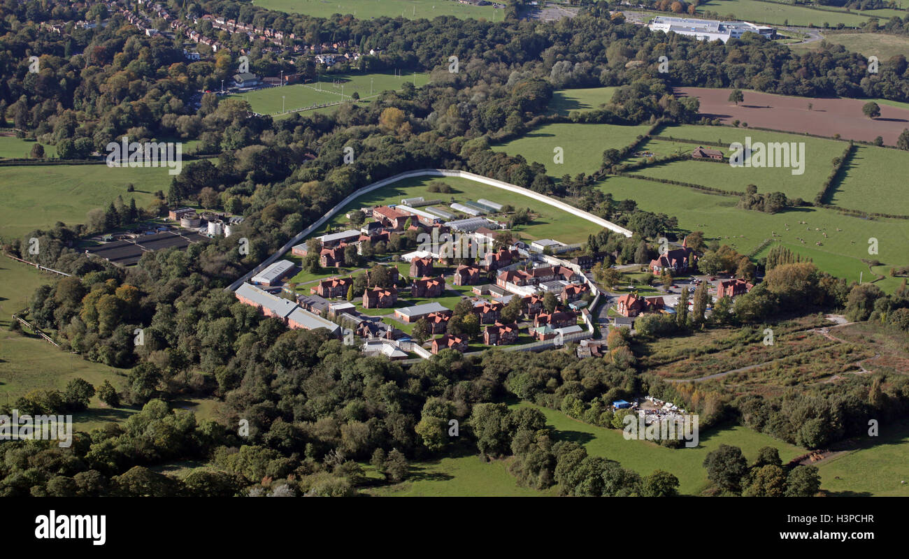 aerial view of HMP Styal Prison near Wilmslow, Cheshire, UK Stock Photo