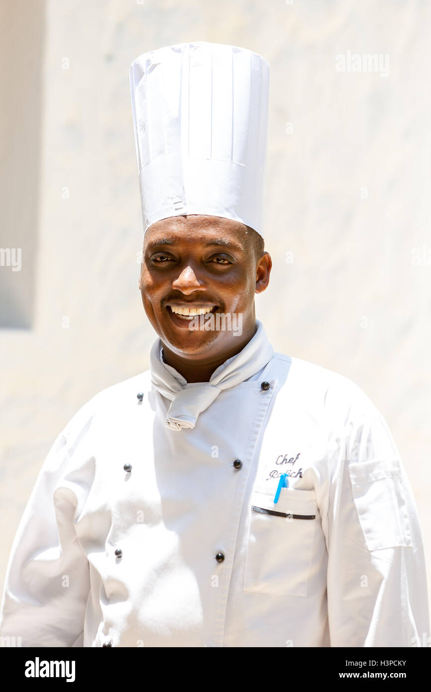 Diani Beach, Kenya - February 18 cook in a restaurant in the Southern ...