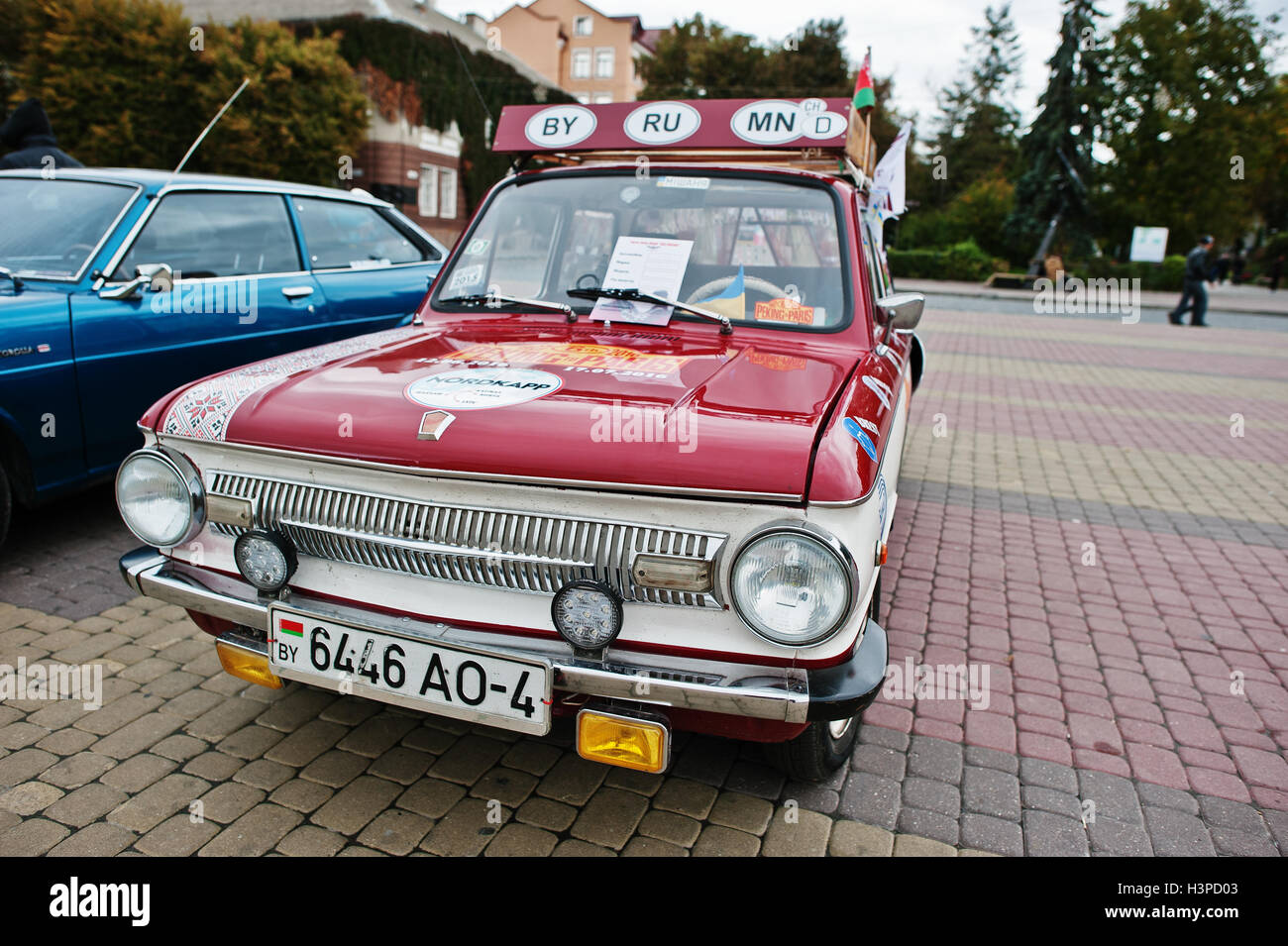 Tarnopol, Ukraine - October 09, 2016: Classic retro car ZAZ Zaporozhets 966 designed and built from 1966-1972 at the ZAZ factory Stock Photo