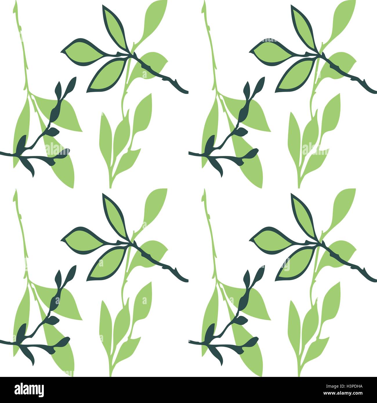 Vector abstract seamless pattern of leaves of white background Stock ...