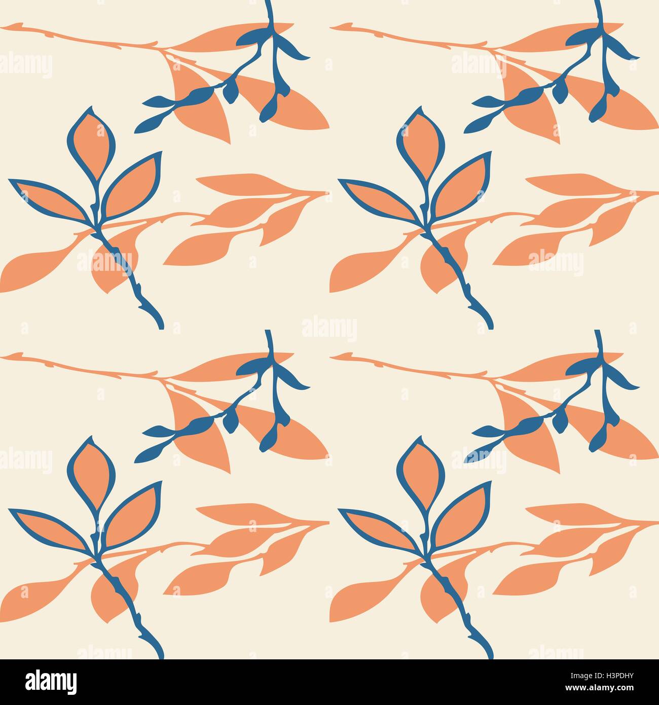 Vector abstract seamless pattern of leaves of white background Stock ...