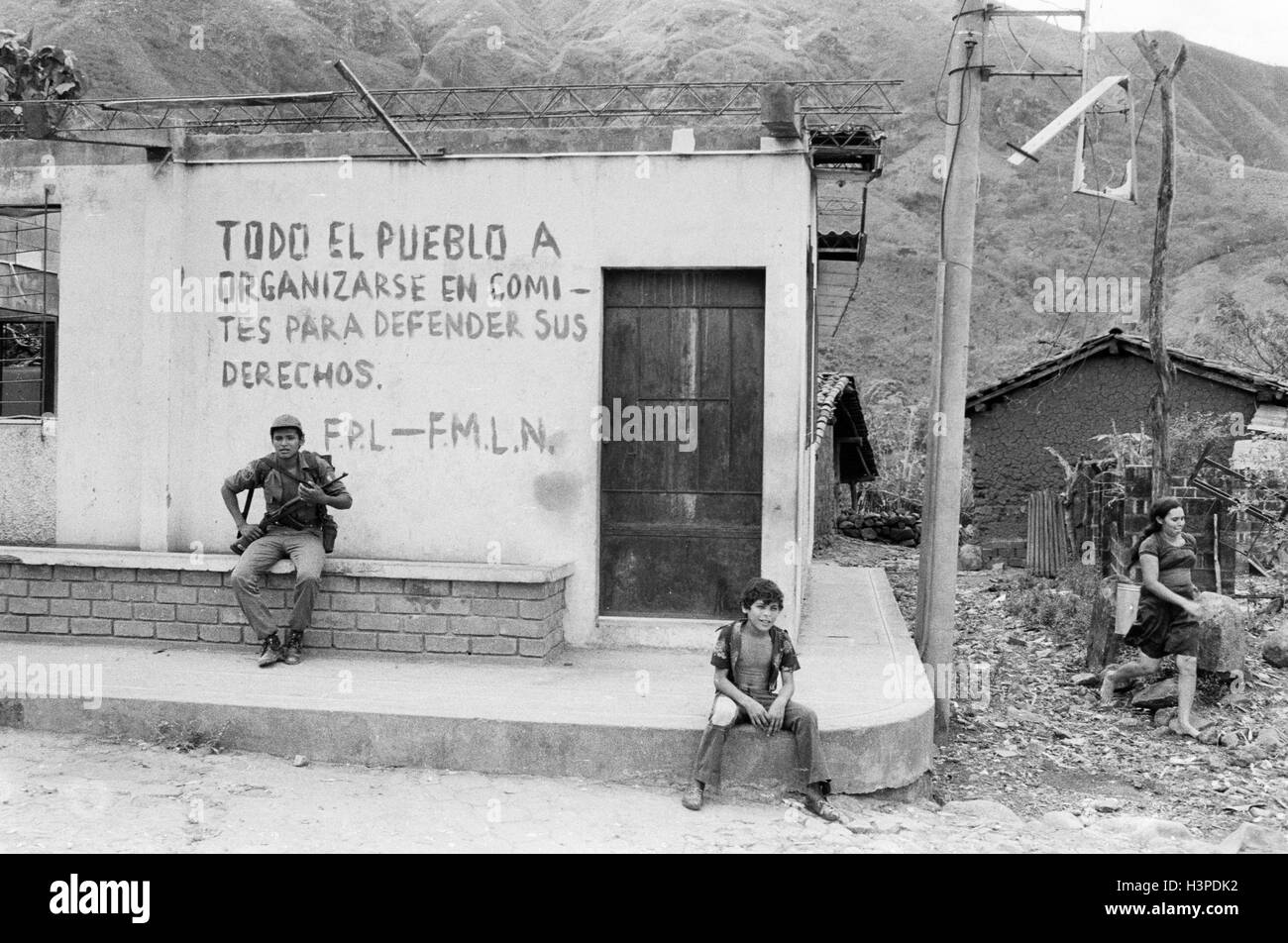 TENANCINGO,  EL SALVADOR, MARCH 1984: - Within the FPL Guerrilla's Zones of Control   An FPL fighter.   Photo by Mike Goldwater Stock Photo