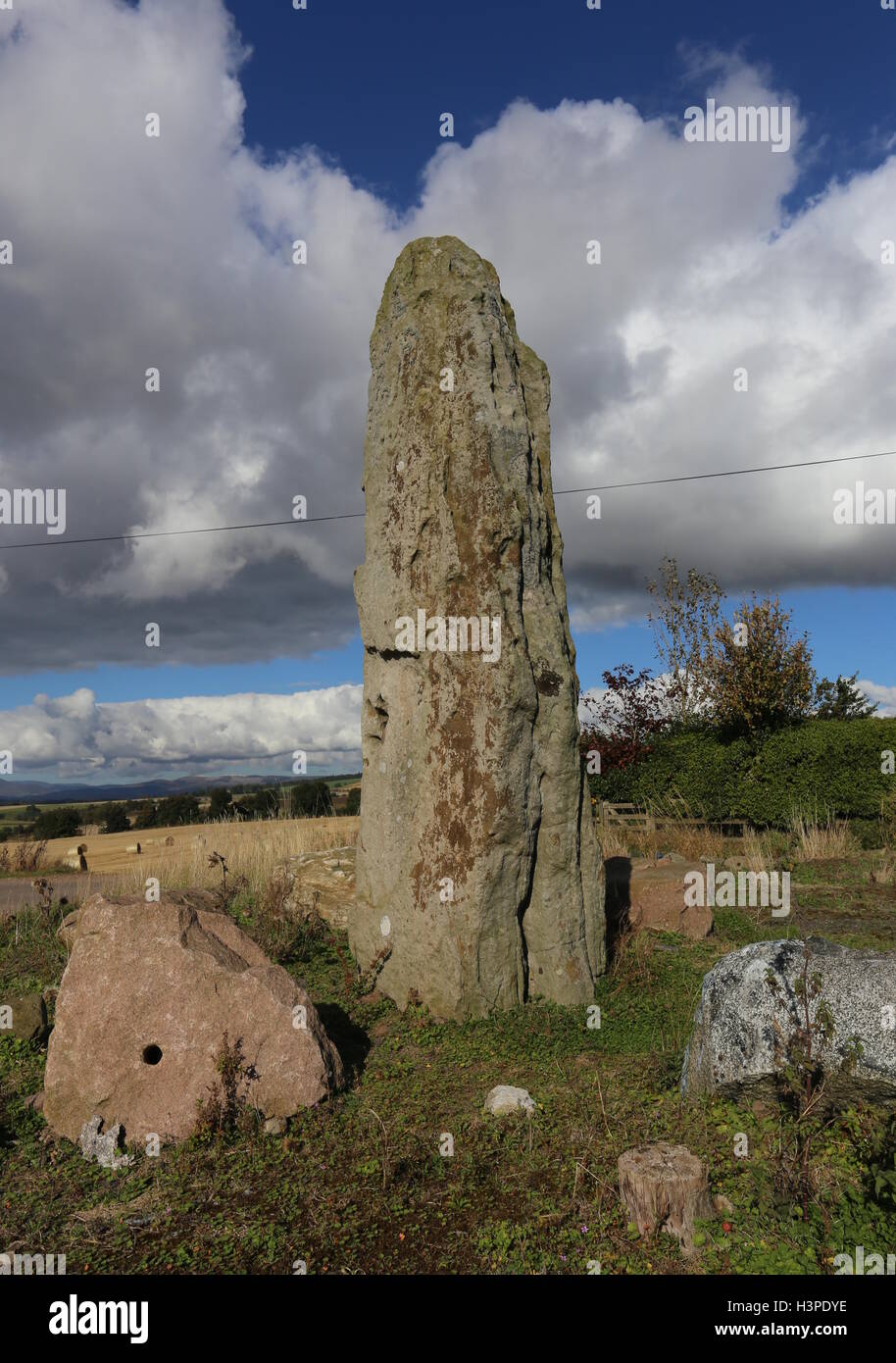 Stone of Morphie standing stone Angus Scotland  October 2016 Stock Photo