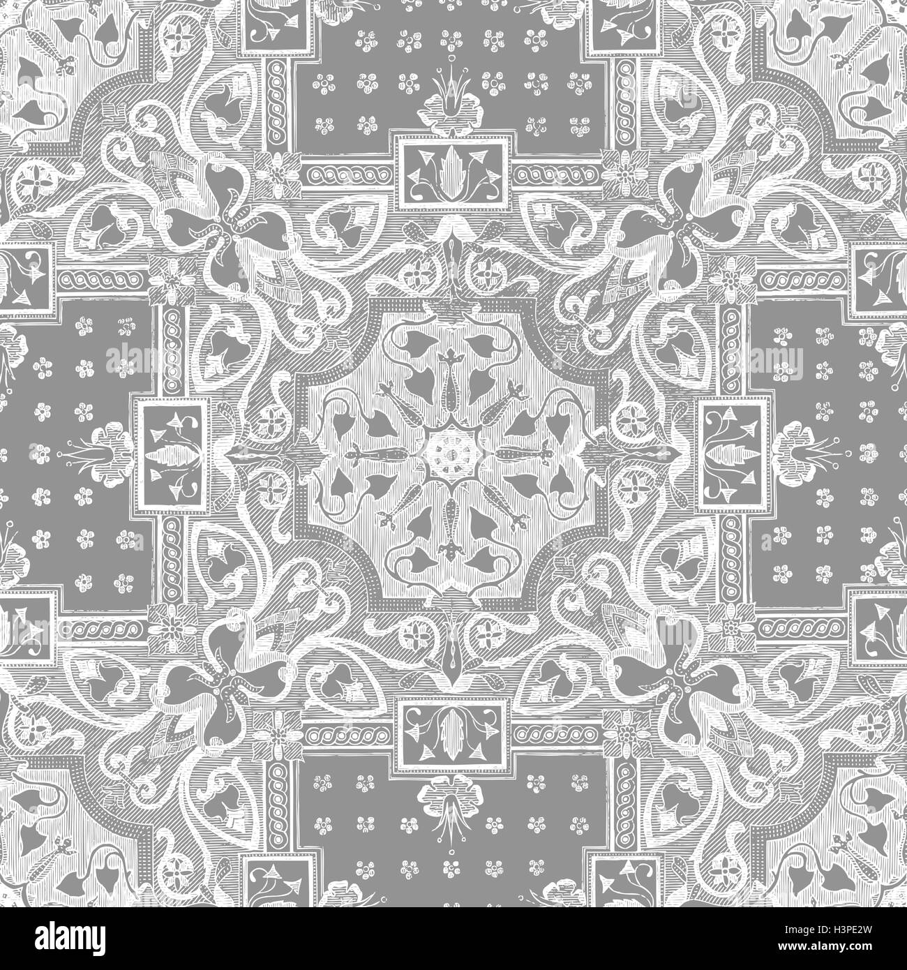 Abstract floral mosaic tile vintage ornament seamless Stock Vector ...