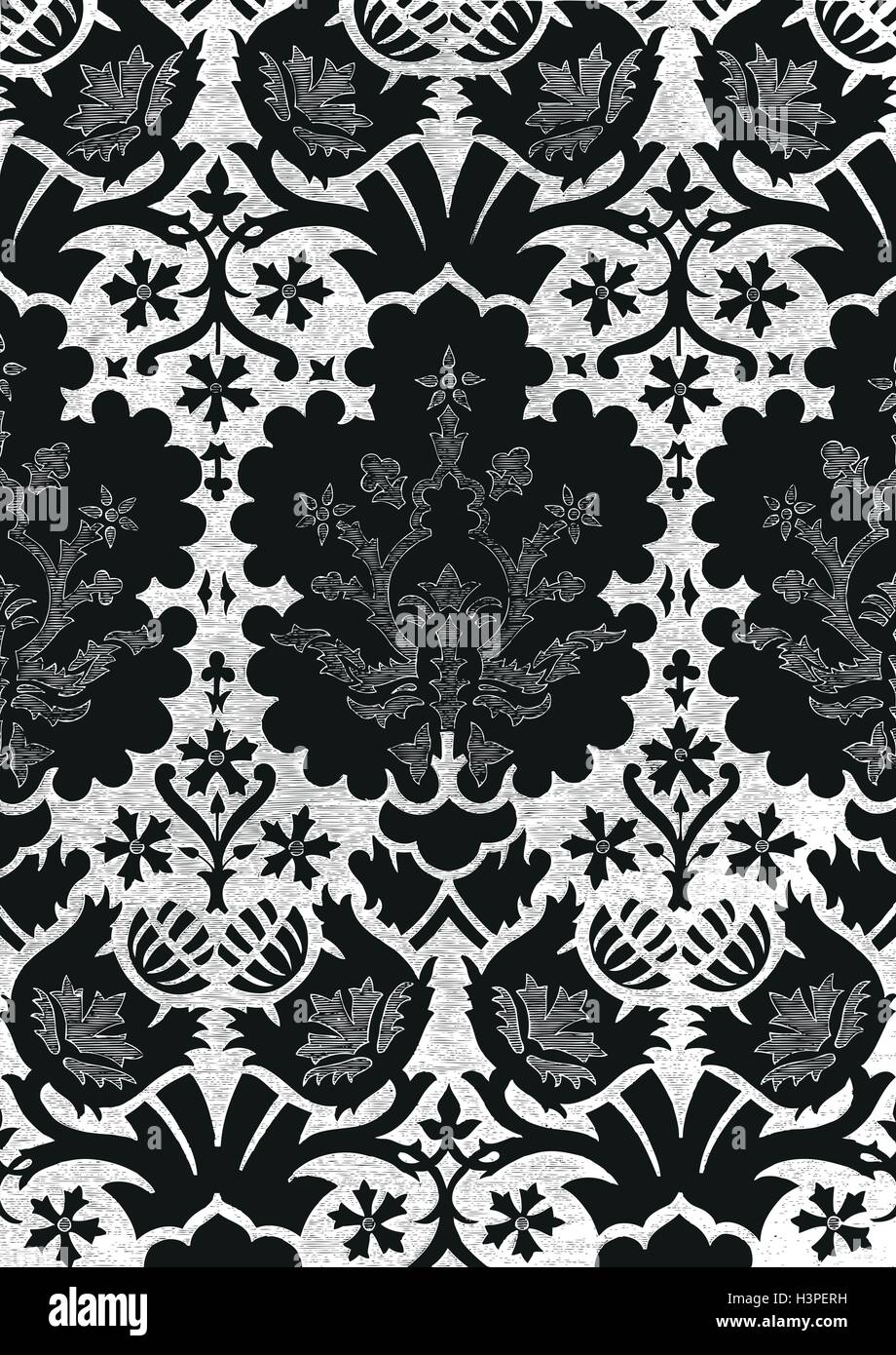 Abstract Hand Drawn Floral Seamless Pattern Vintage Background