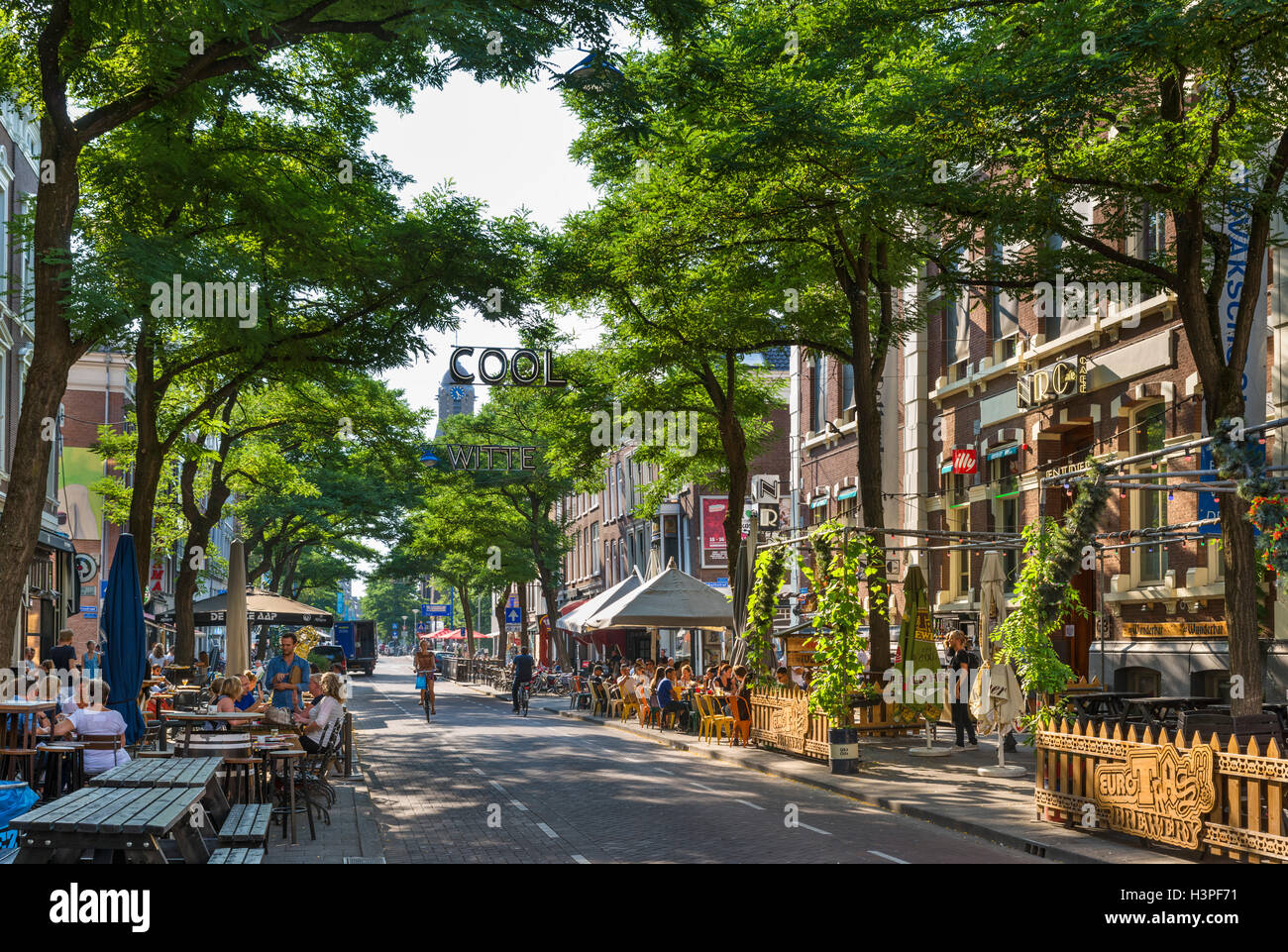 Rotterdam. Cafes bars and restaurants on Witte de Withstraat in the city centre, Rotterdam, Netherlands Stock Photo