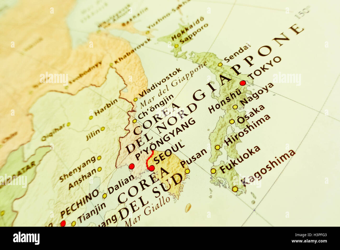 Japan and Korea geographical view Stock Photo Alamy