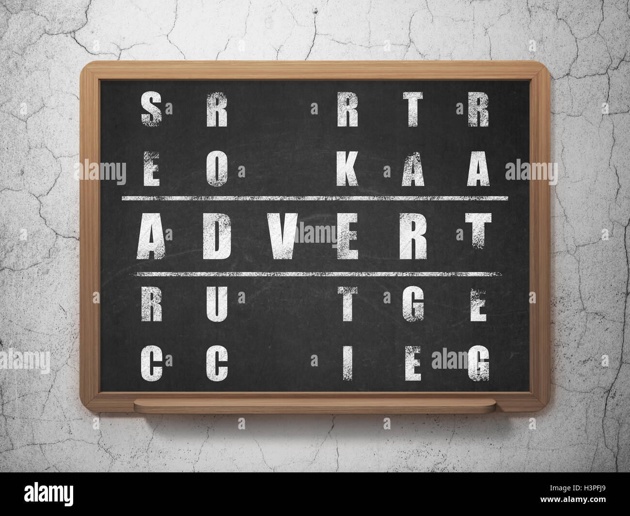Advertising concept Advert in Crossword Puzzle Stock Photo Alamy