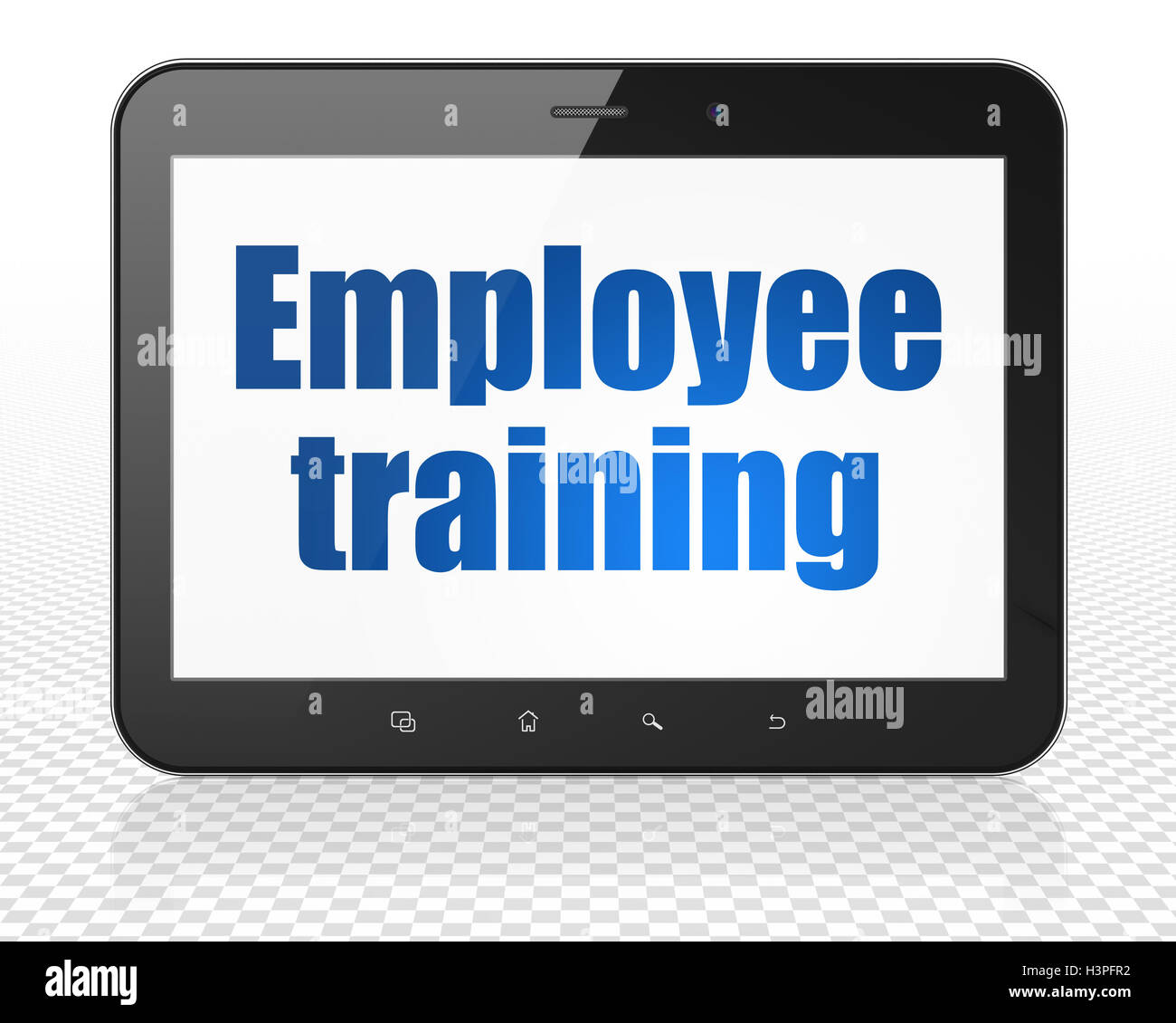 Education concept: Tablet Pc Computer with Employee Training on display ...