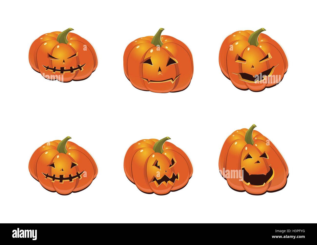 Halloween set with pumpkins Stock Vector Image & Art - Alamy
