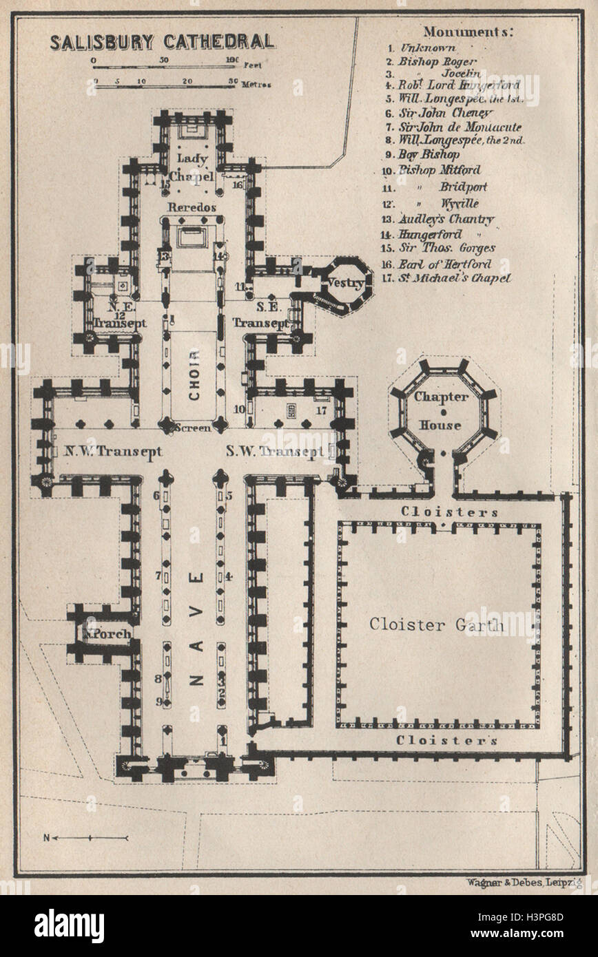 Salisbury Cathedral Salisbury Cathedral Floor Plan Wiltshire 1927
