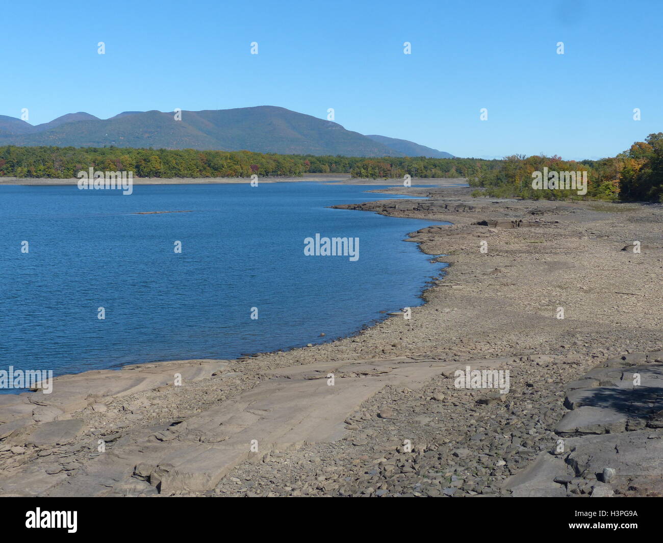 Ashokan Reservoir with only 60 capacity due to drought. This lake is