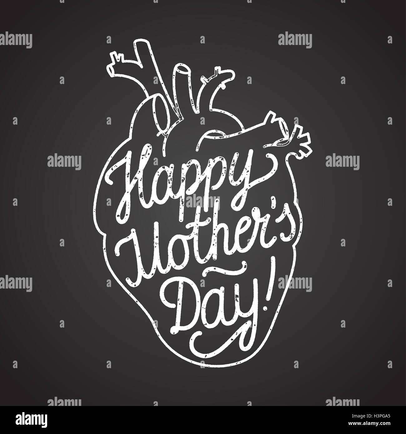 happy mother's day sign. chalk on board. vector illustration Stock
