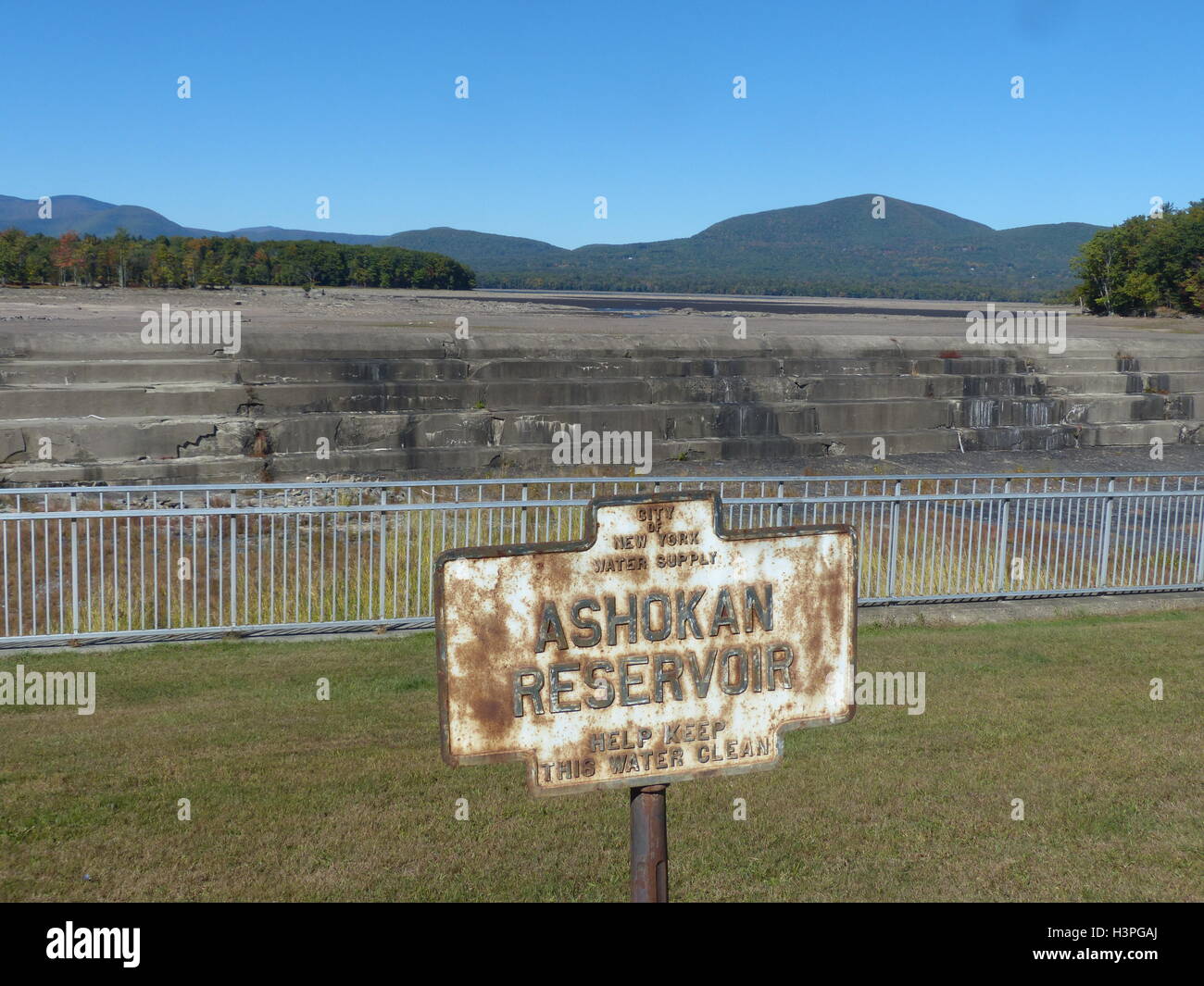 Ashokan Reservoir with only 60 capacity due to drought. This lake is
