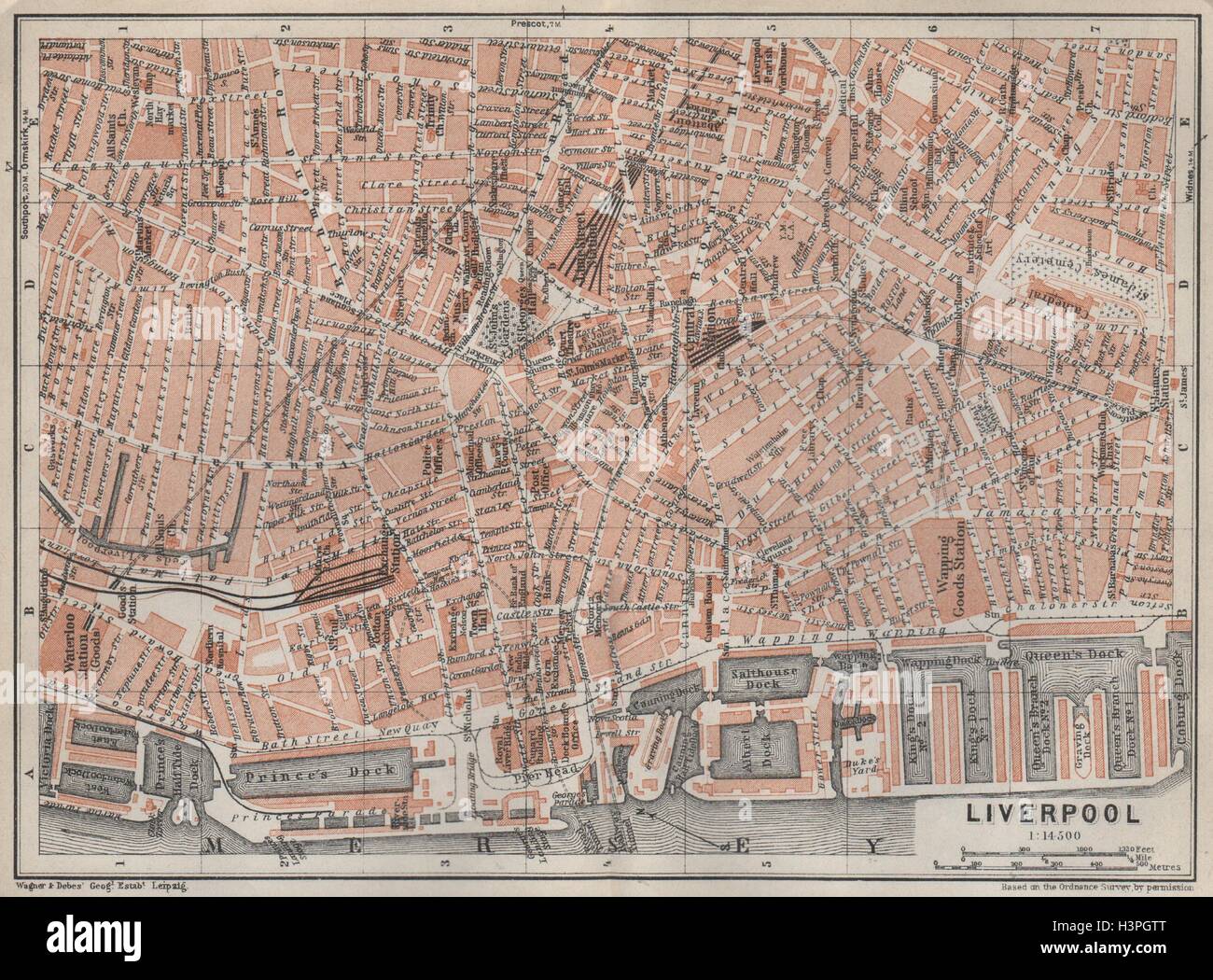 OLD ORDNANCE SURVEY MAP TOXTETH 1906 LIVERPOOL DINGLE BANK MAUD STREET 