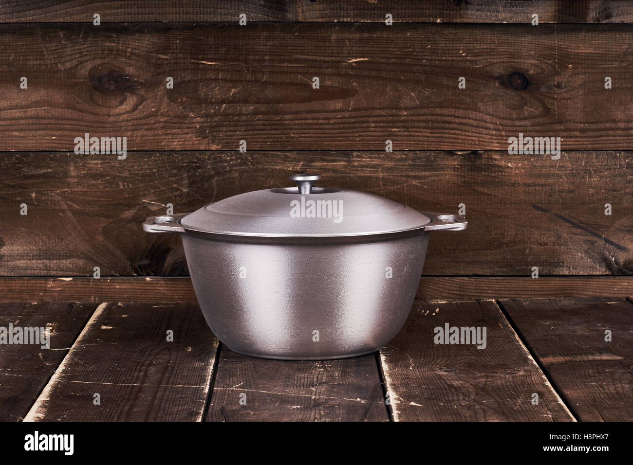 Cast aluminium pot Stock Photo Alamy