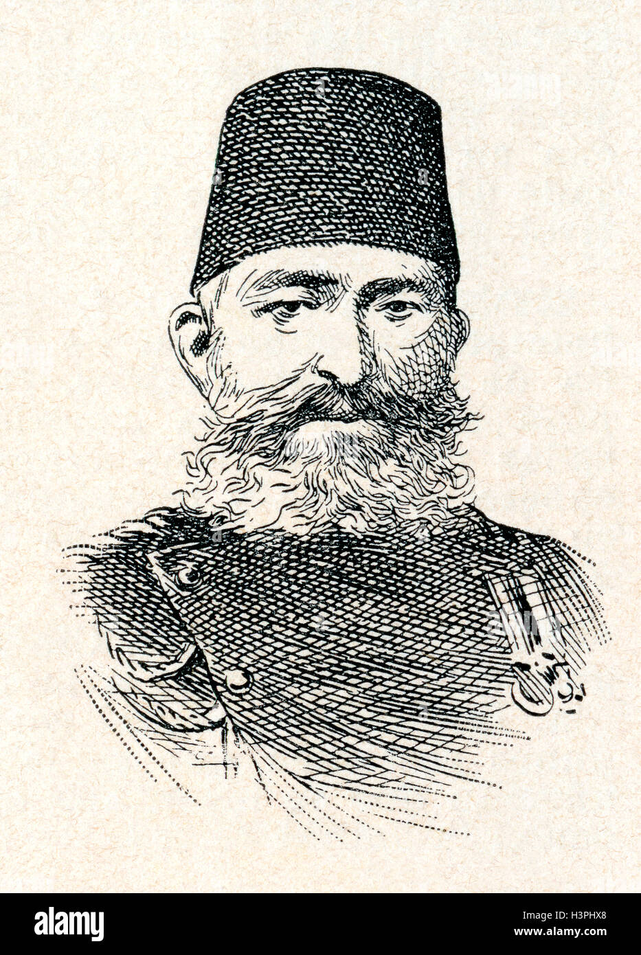 Ibrahim Edhem Pasha,1819–1893.  Ottoman statesman of Greek birth and Grand Vizier of the Ottoman Empire. Stock Photo